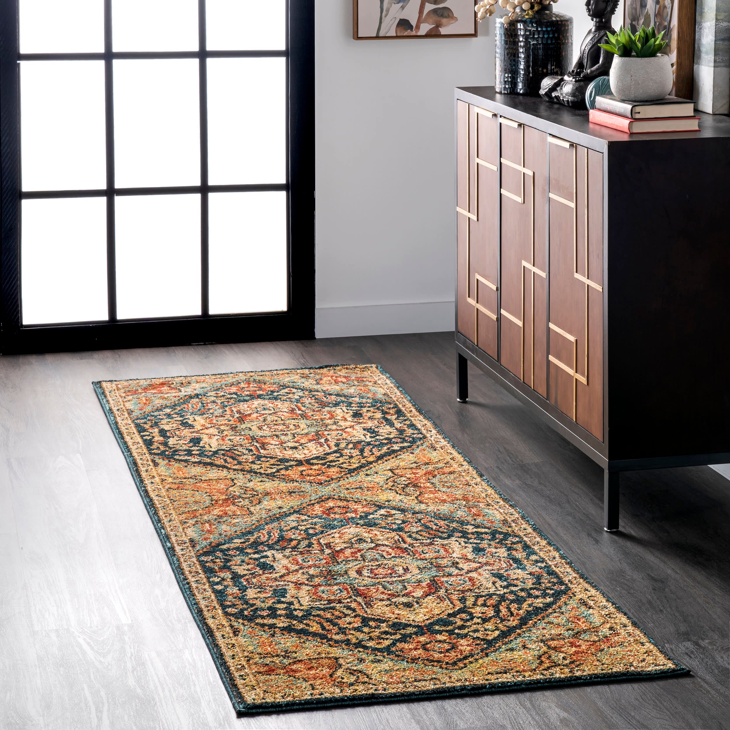 Diamond Medallion Rug | Green - Image 2