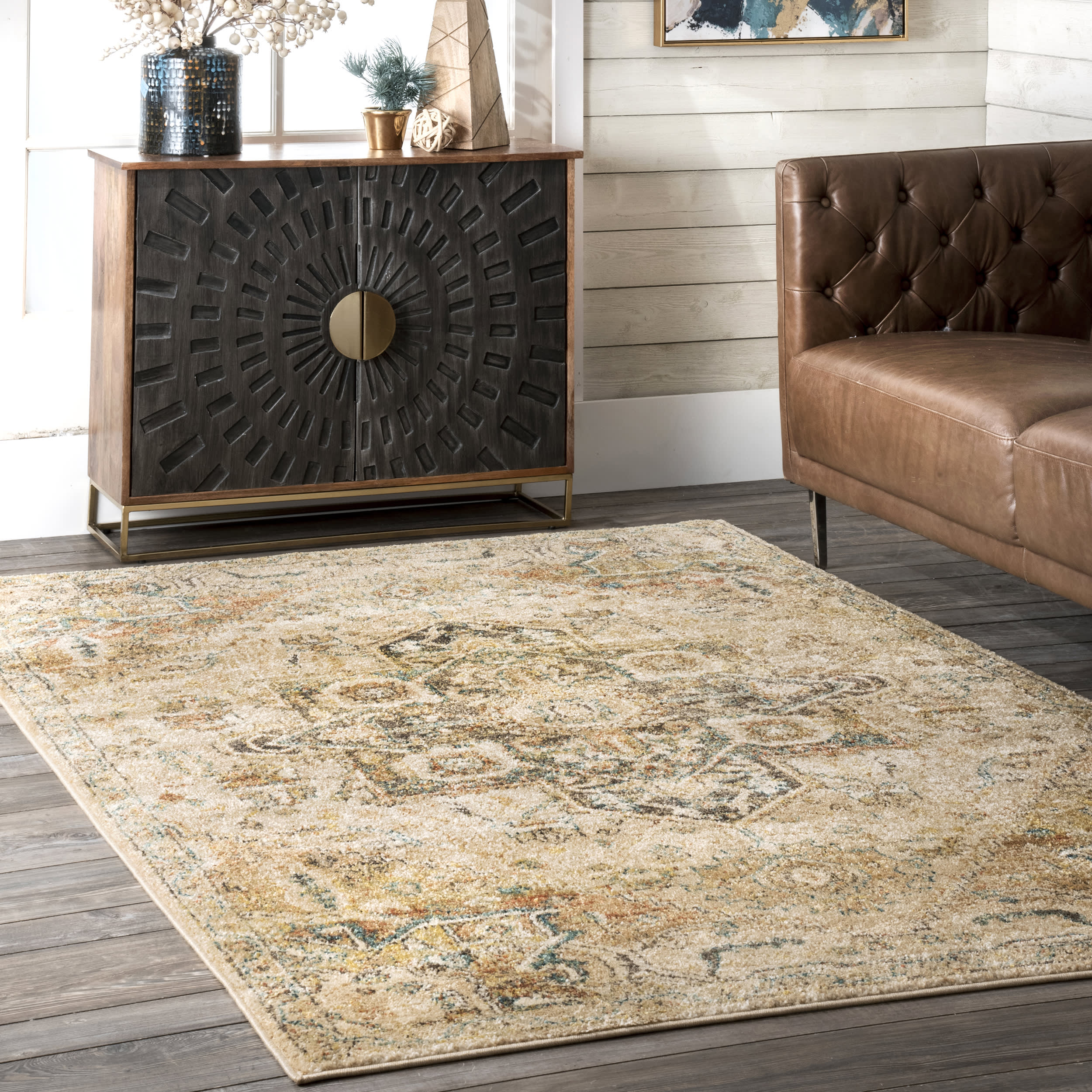 Diamond Medallion Rug | Tan - Image 2