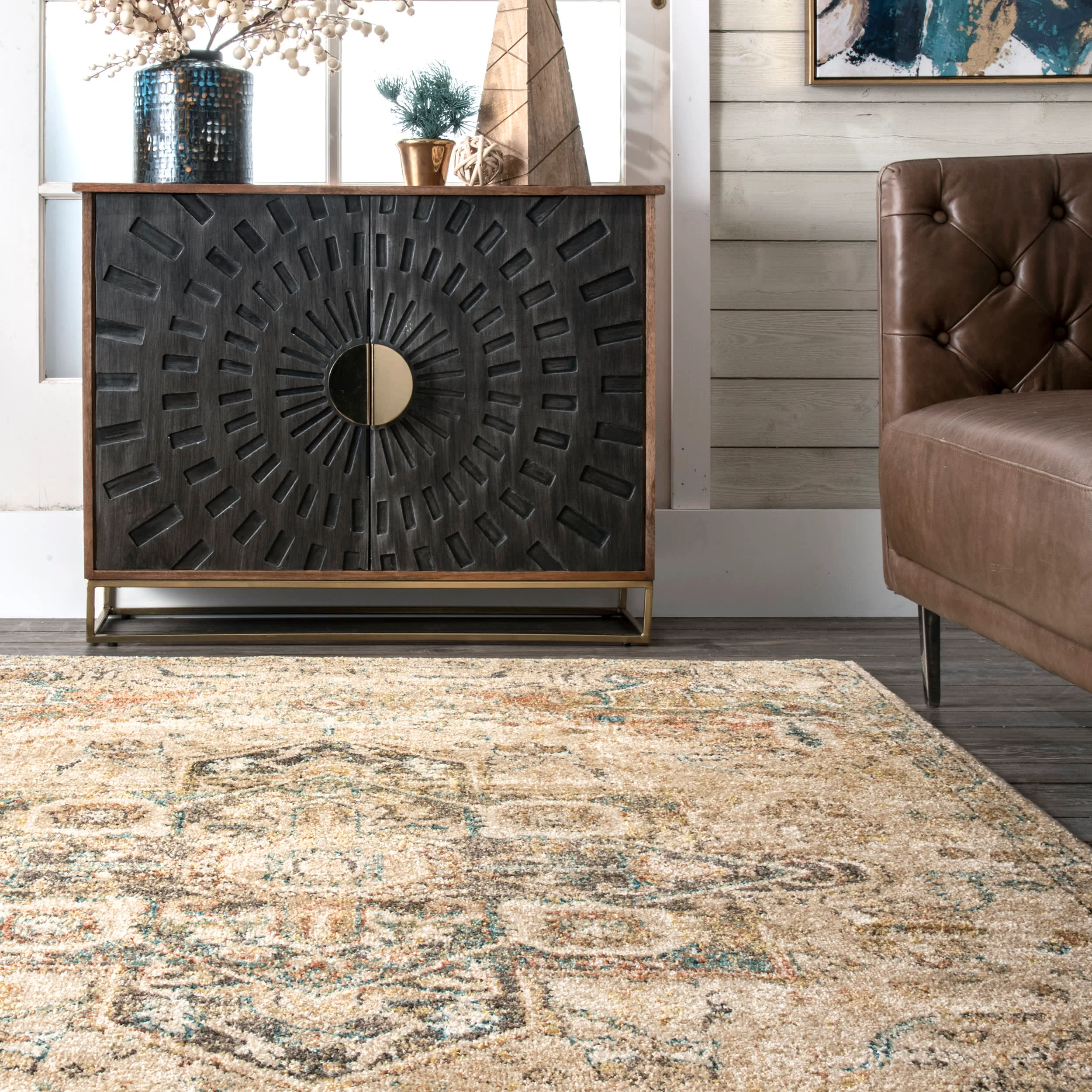 Diamond Medallion Rug | Tan - Image 4