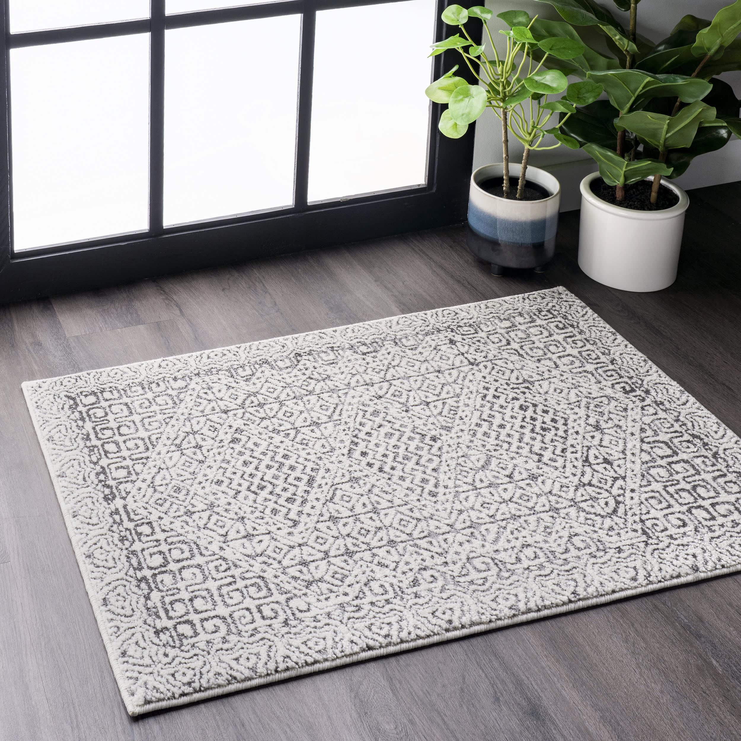 Diamond Mosaic Rug | Grey - Image 6