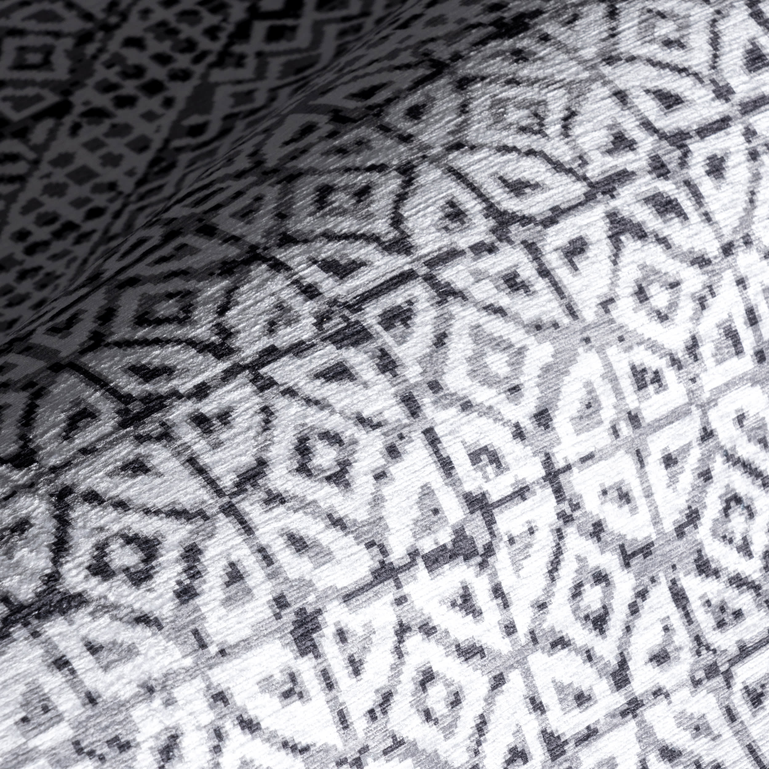 Diamond Mosaic Spill Proof Washable Rug | Grey - Image 3