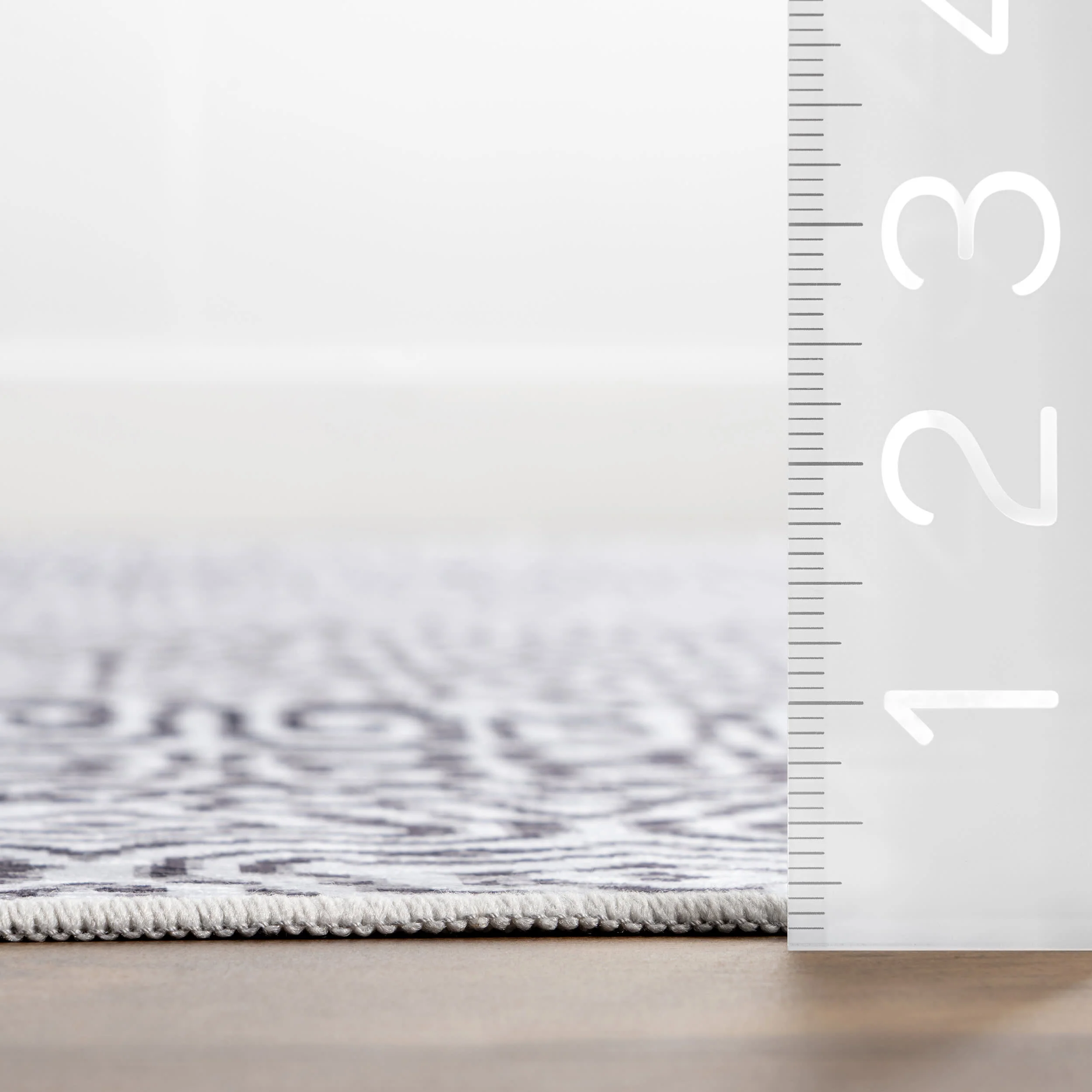 Diamond Mosaic Spill Proof Washable Rug | Grey - Image 6