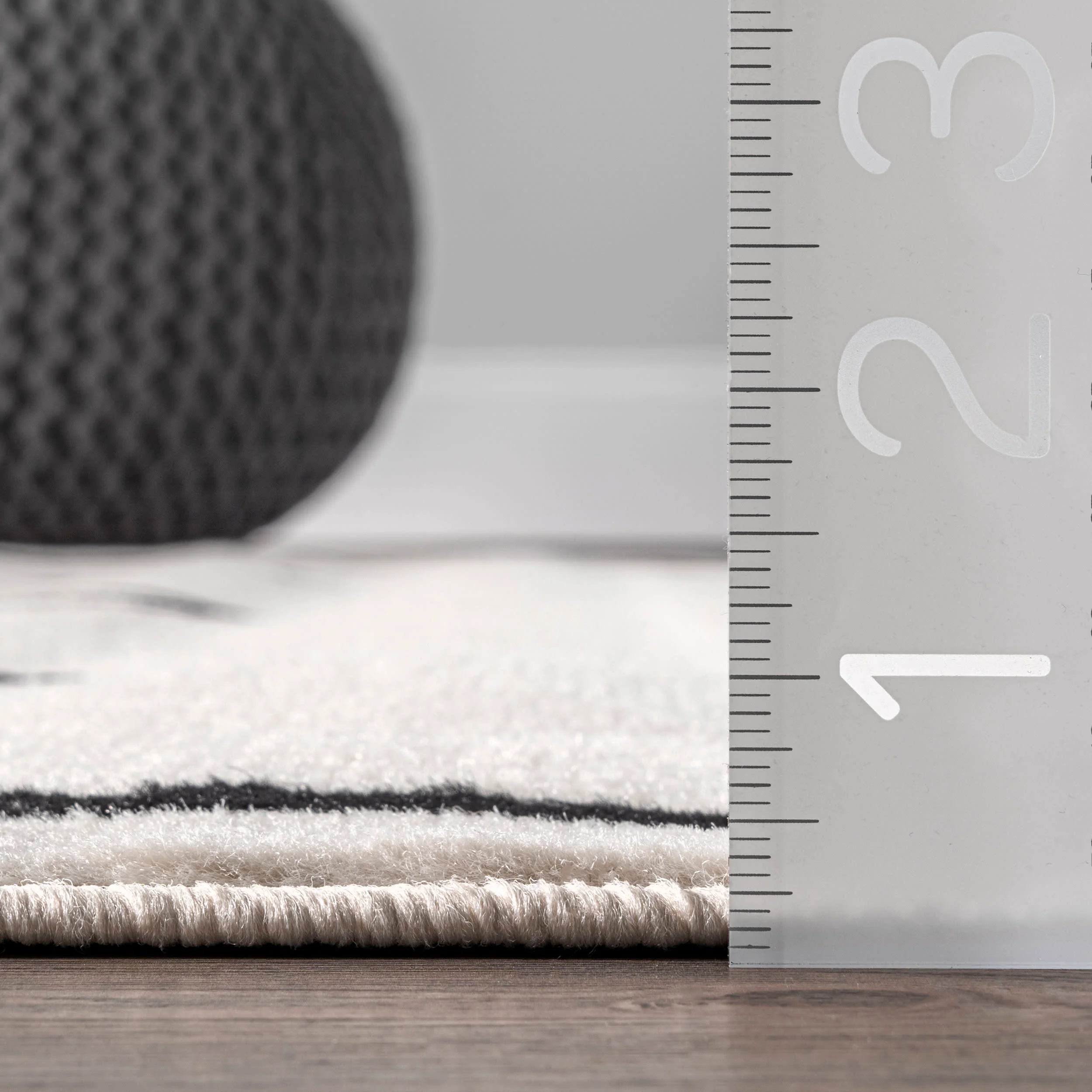 Diamond Pinstripes Rug | Black - Image 5