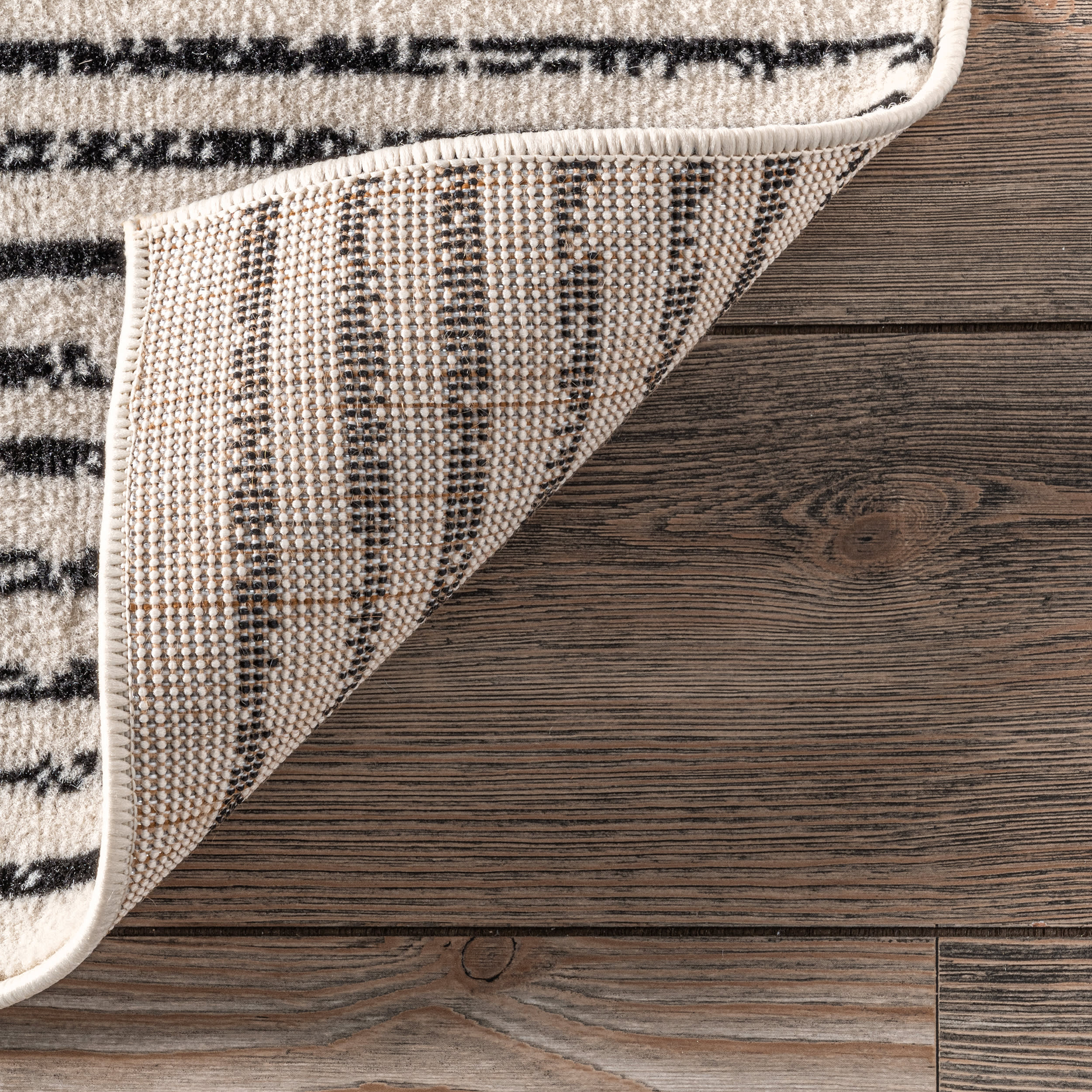 Diamond Pinstripes Rug | Black - Image 6