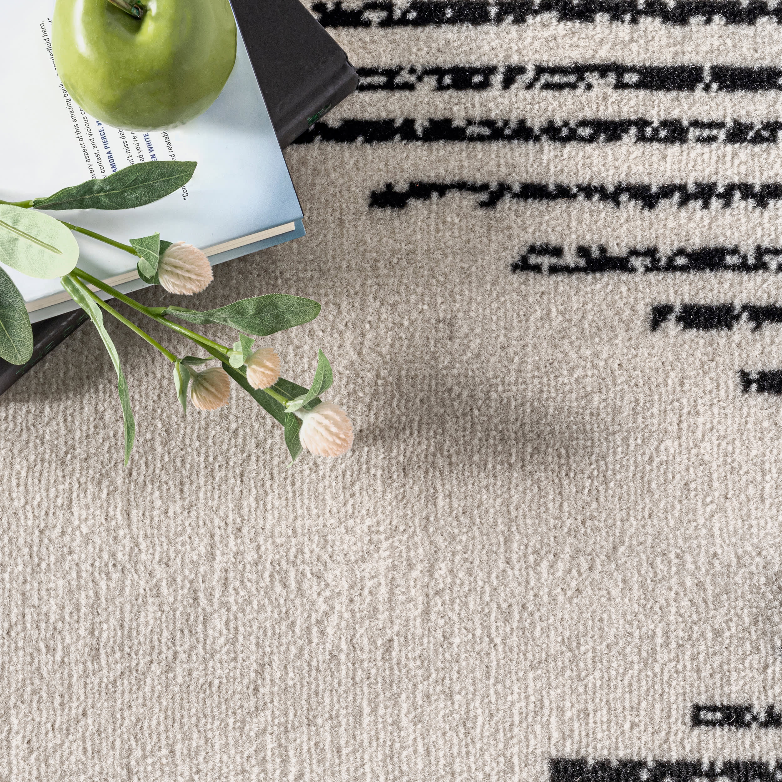 Diamond Pinstripes Rug | Black - Image 7