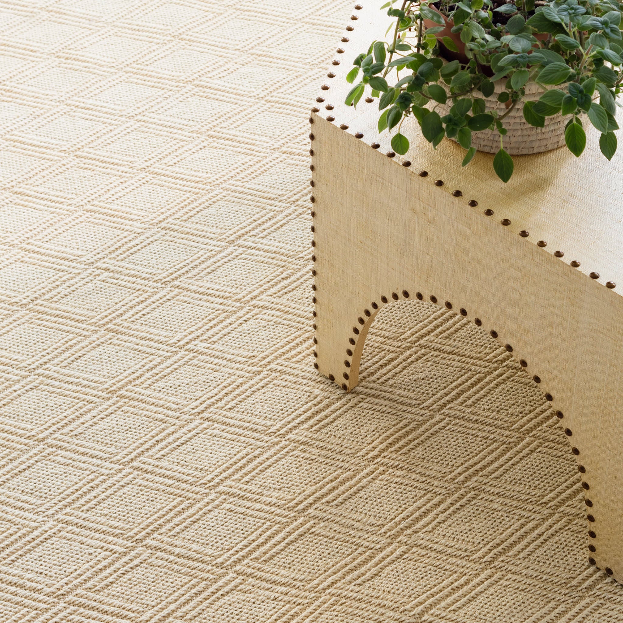 Diamond Woven Sisal Rug | Sand - Image 2