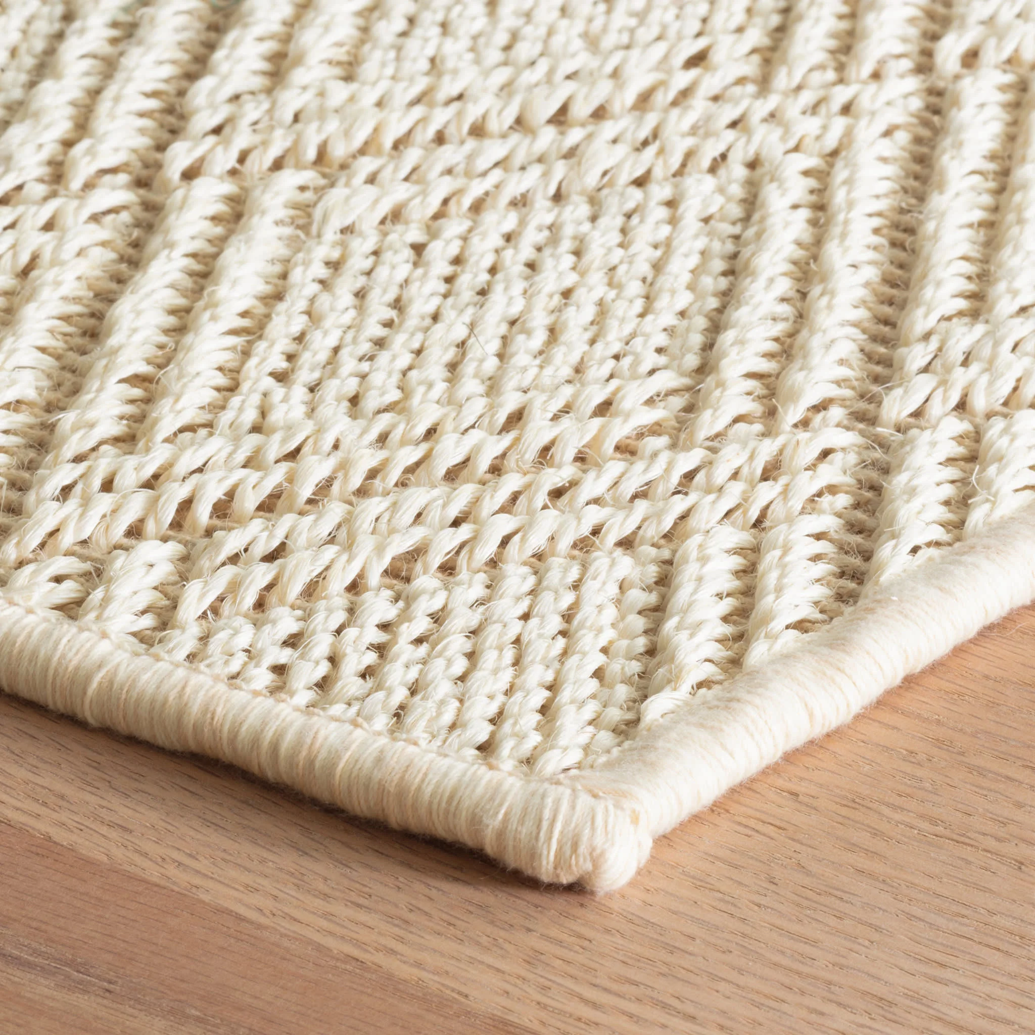 Diamond Woven Sisal Rug | Sand - Image 3