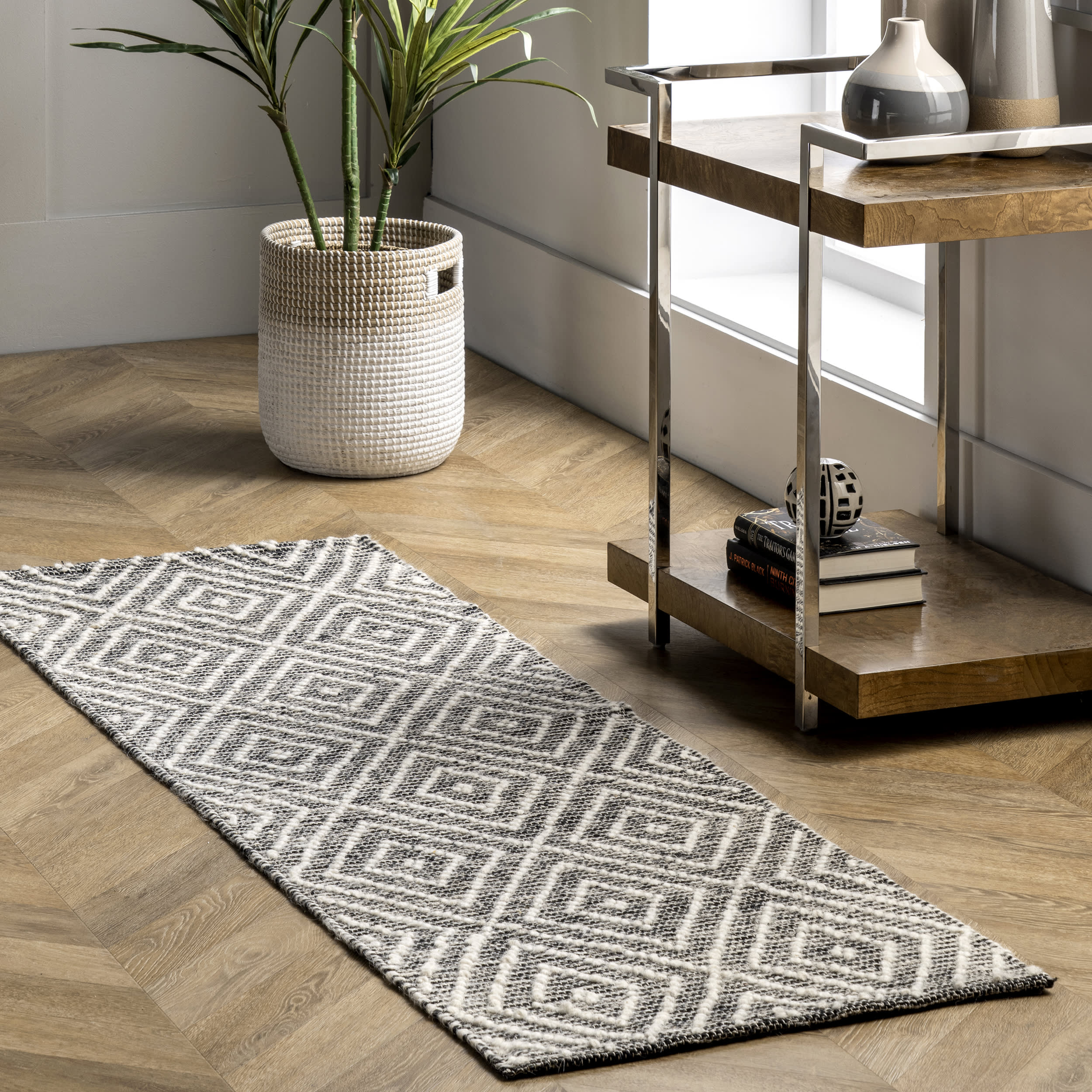 Diamond Tiles Rug | Grey - Image 2
