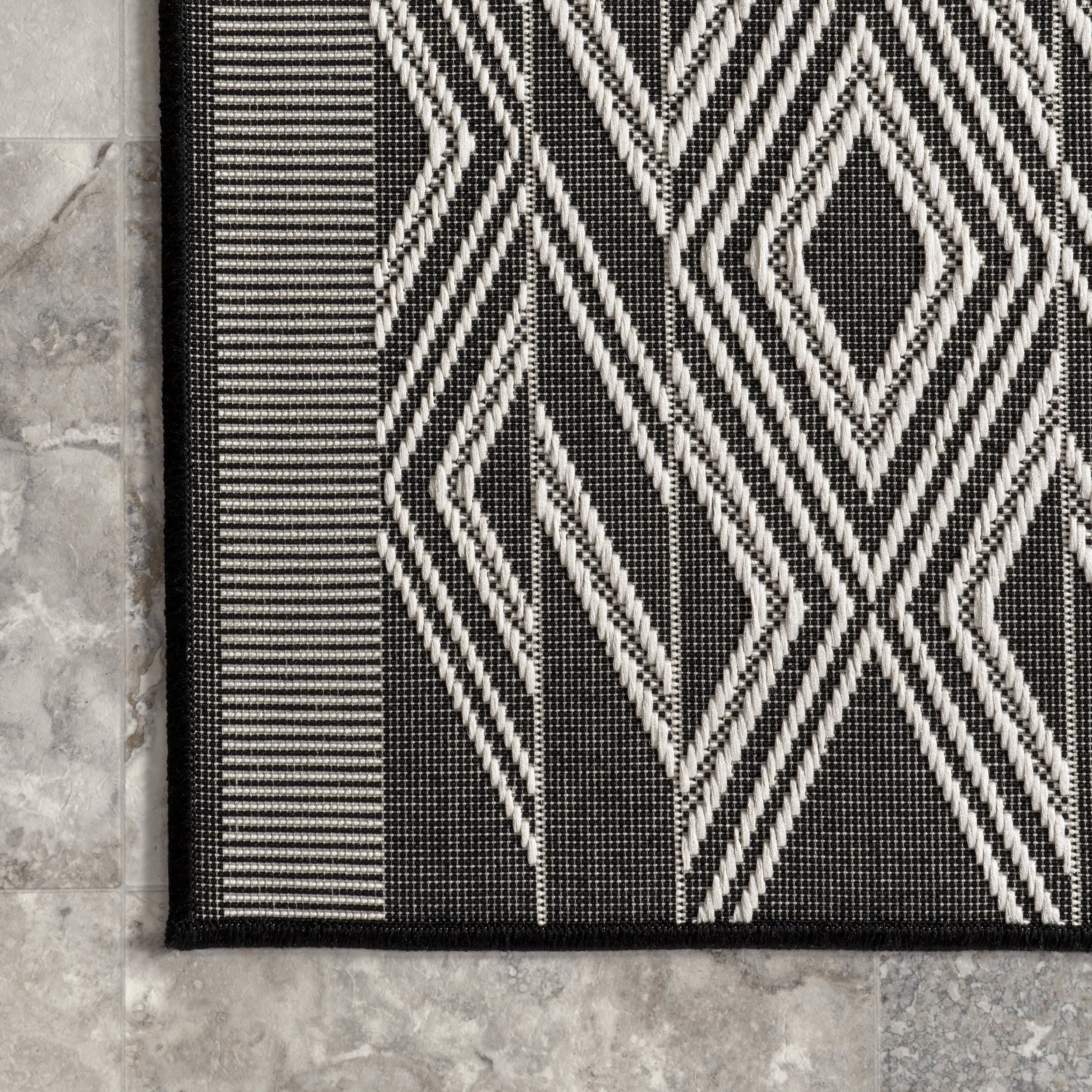 Diamondback Indoor/Outdoor Rug | Black - Image 3