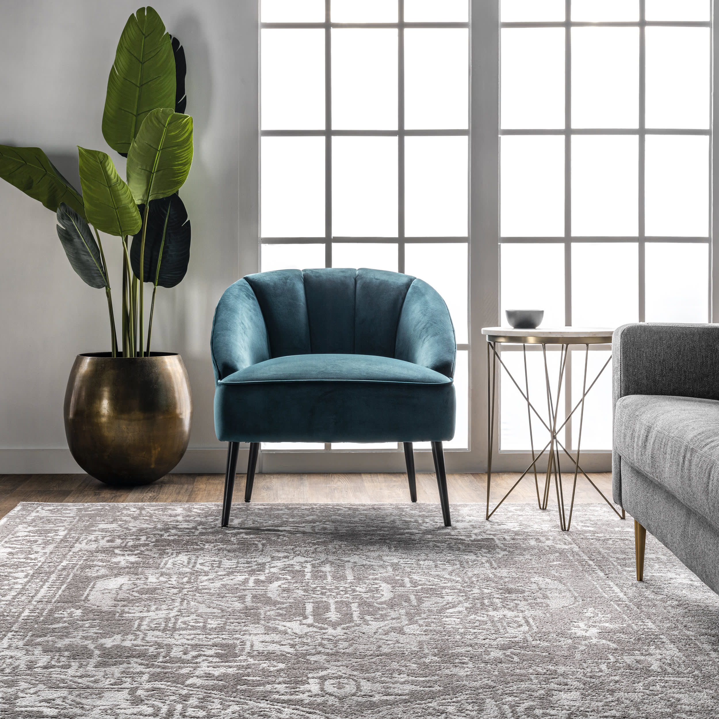 Diana Jewel Medallion Rug | Light Grey - Image 4