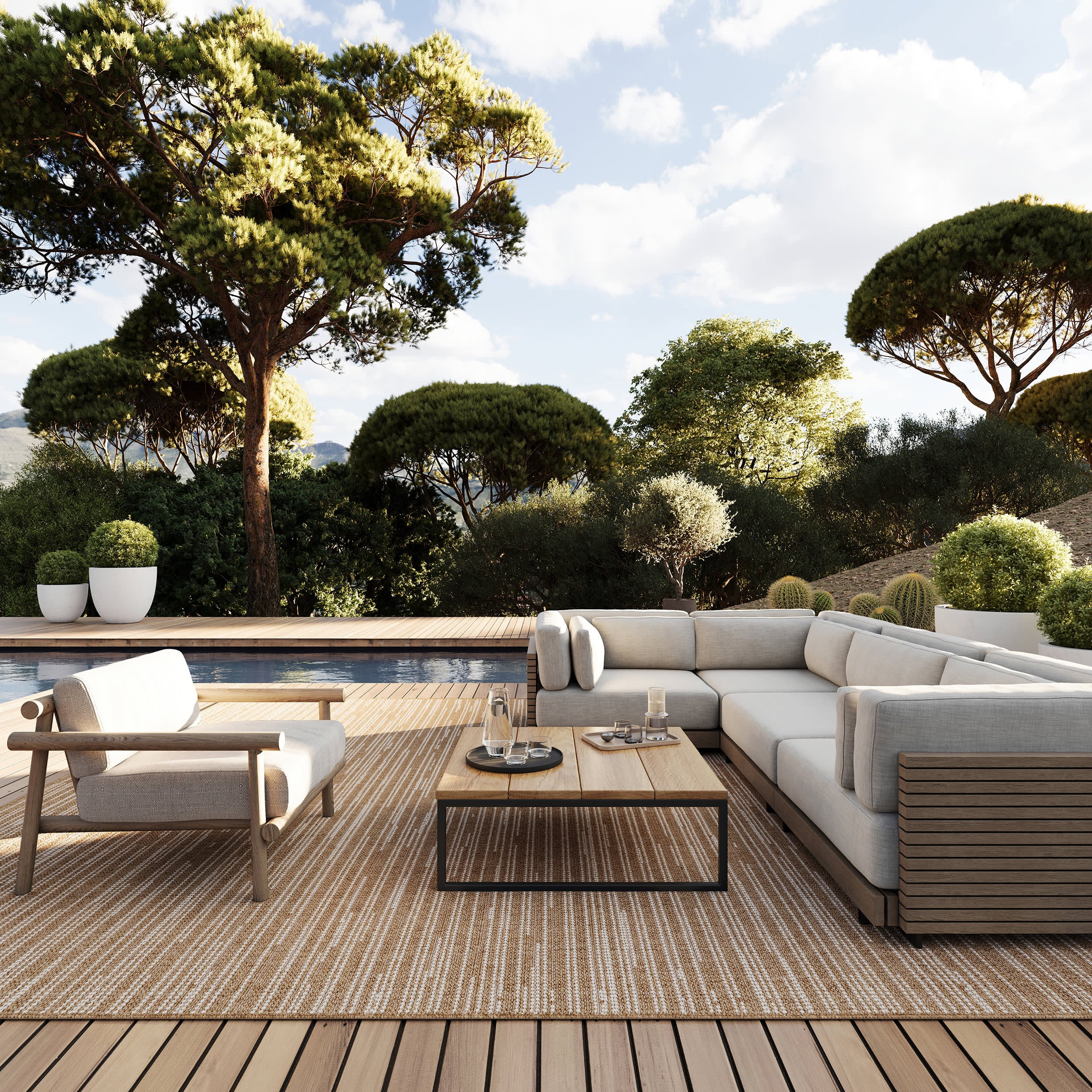 Dilara Transitional Abstract Indoor/Outdoor Rug | Natural Ivory - Image 2