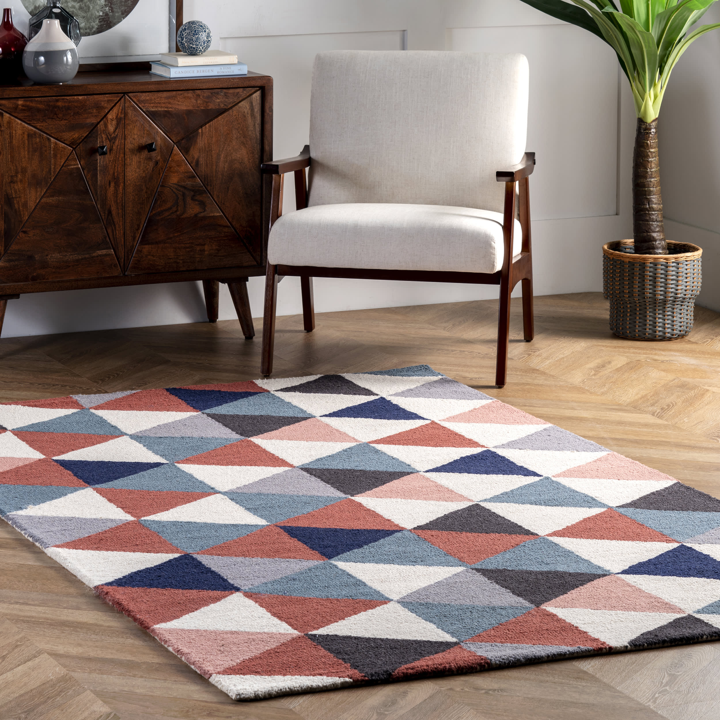 Dimensional Triangles Rug | Multicolor - Image 2