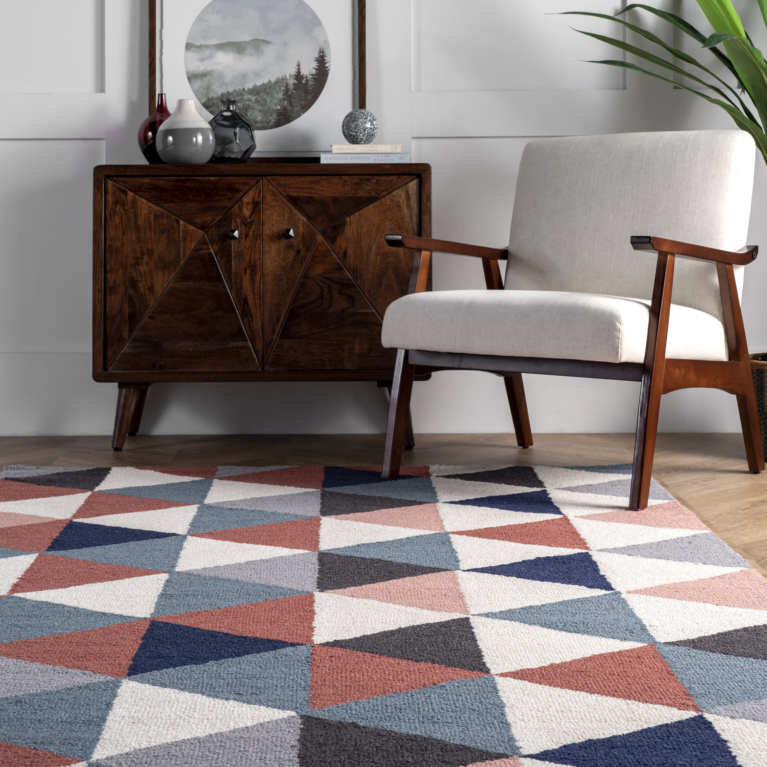Dimensional Triangles Rug | Multicolor - Image 4