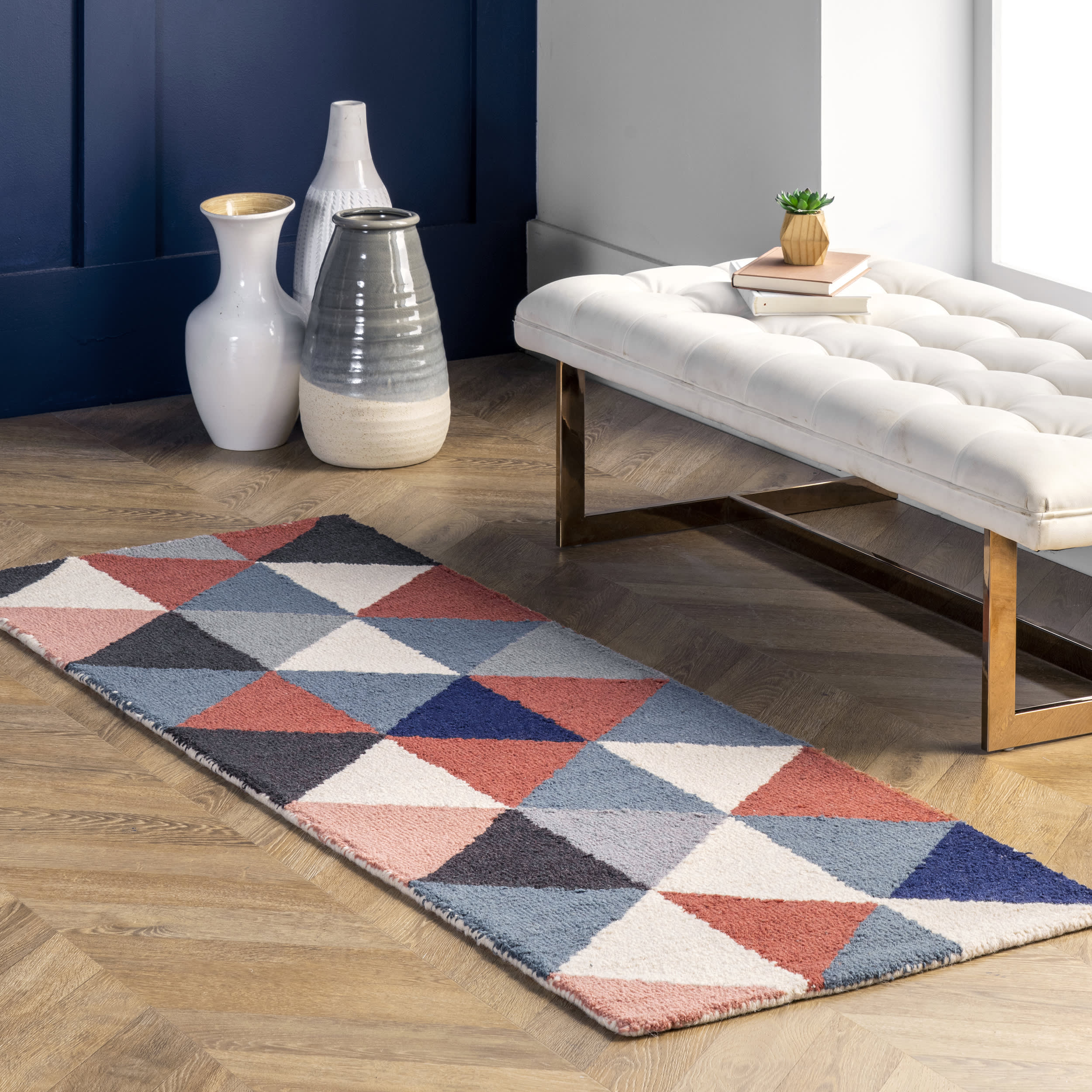 Dimensional Triangles Rug | Multicolor - Image 2