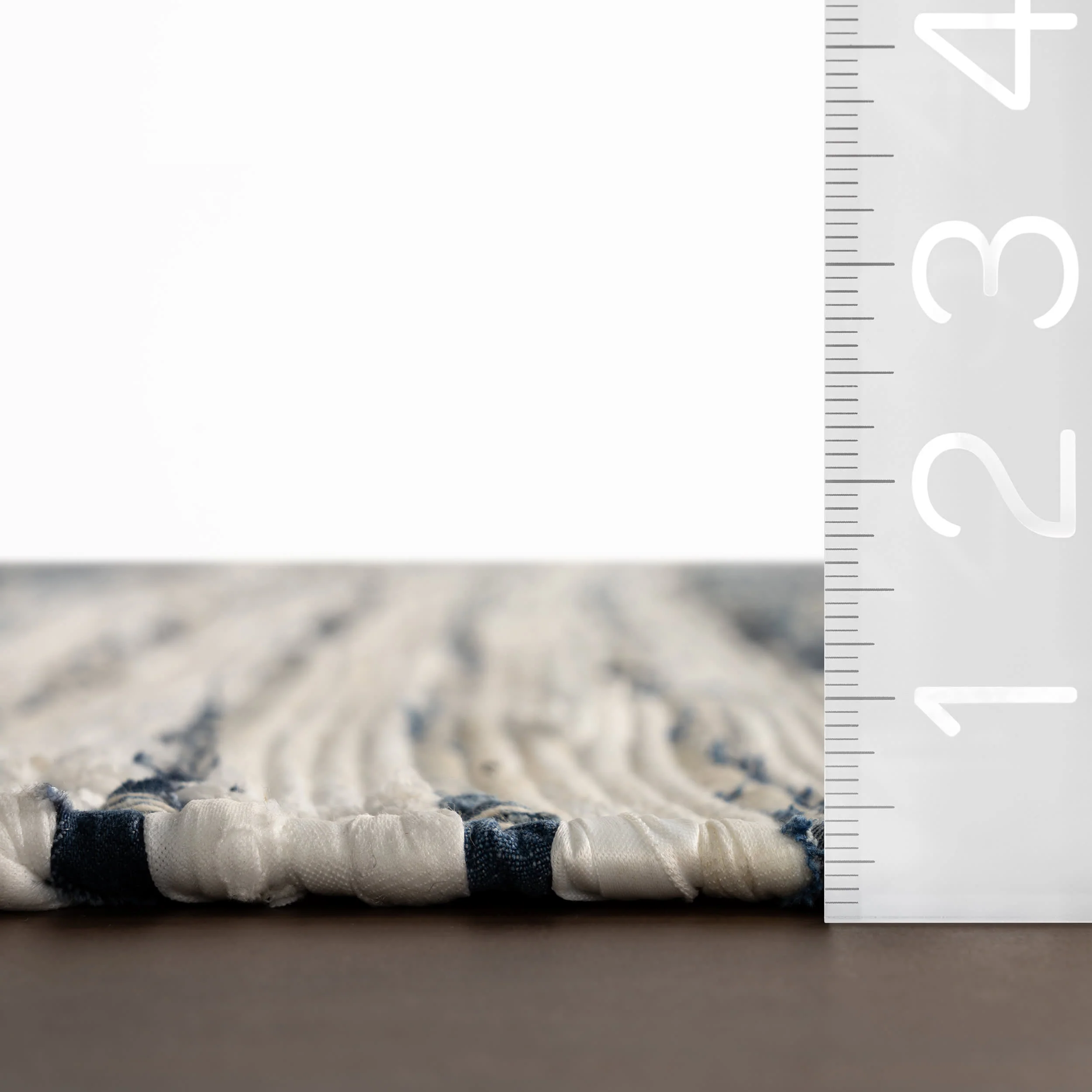 Diora Denim Bohemian Striped Rug | White - Image 4