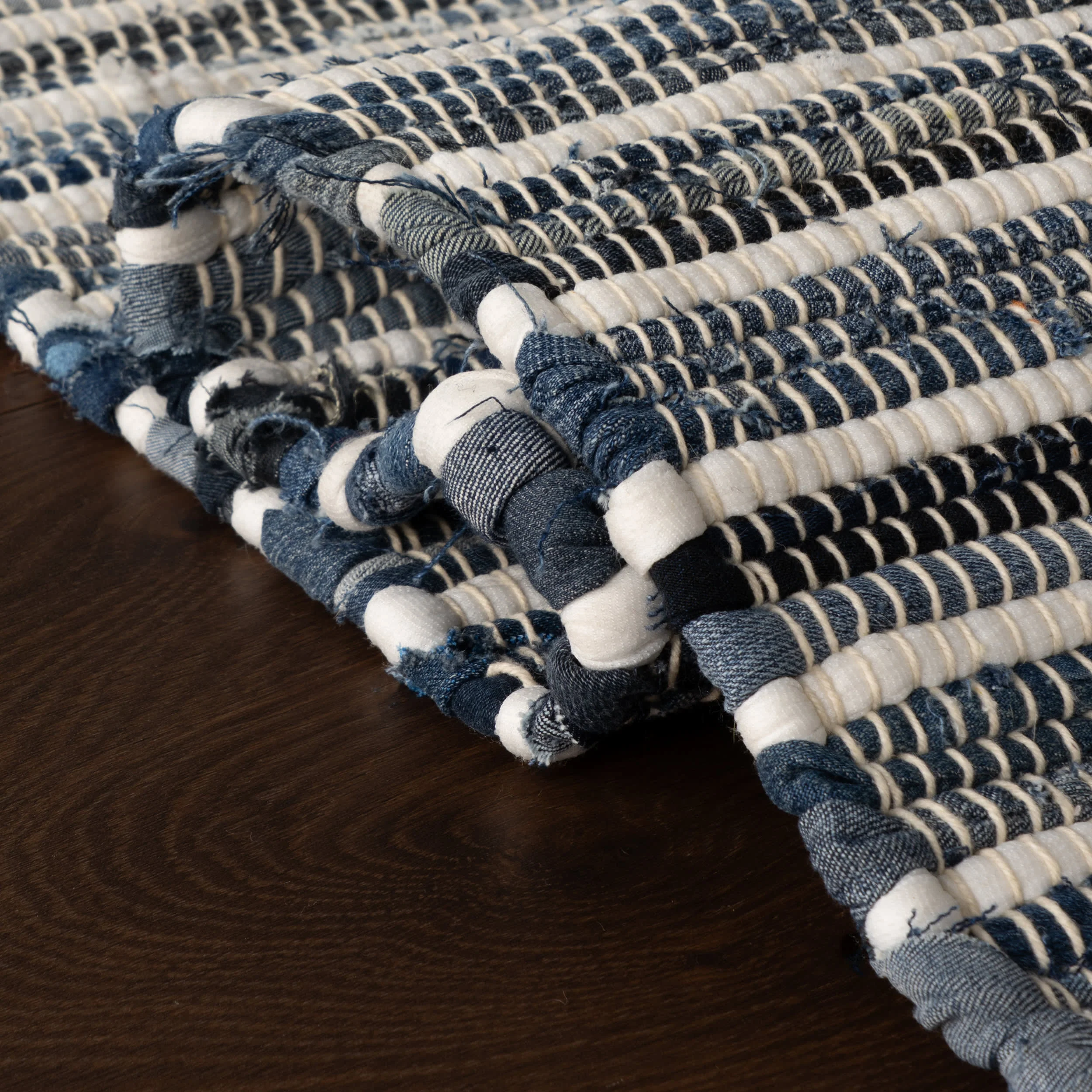 Dira Denim Bohemian Diamond Rug | Blue - Image 2