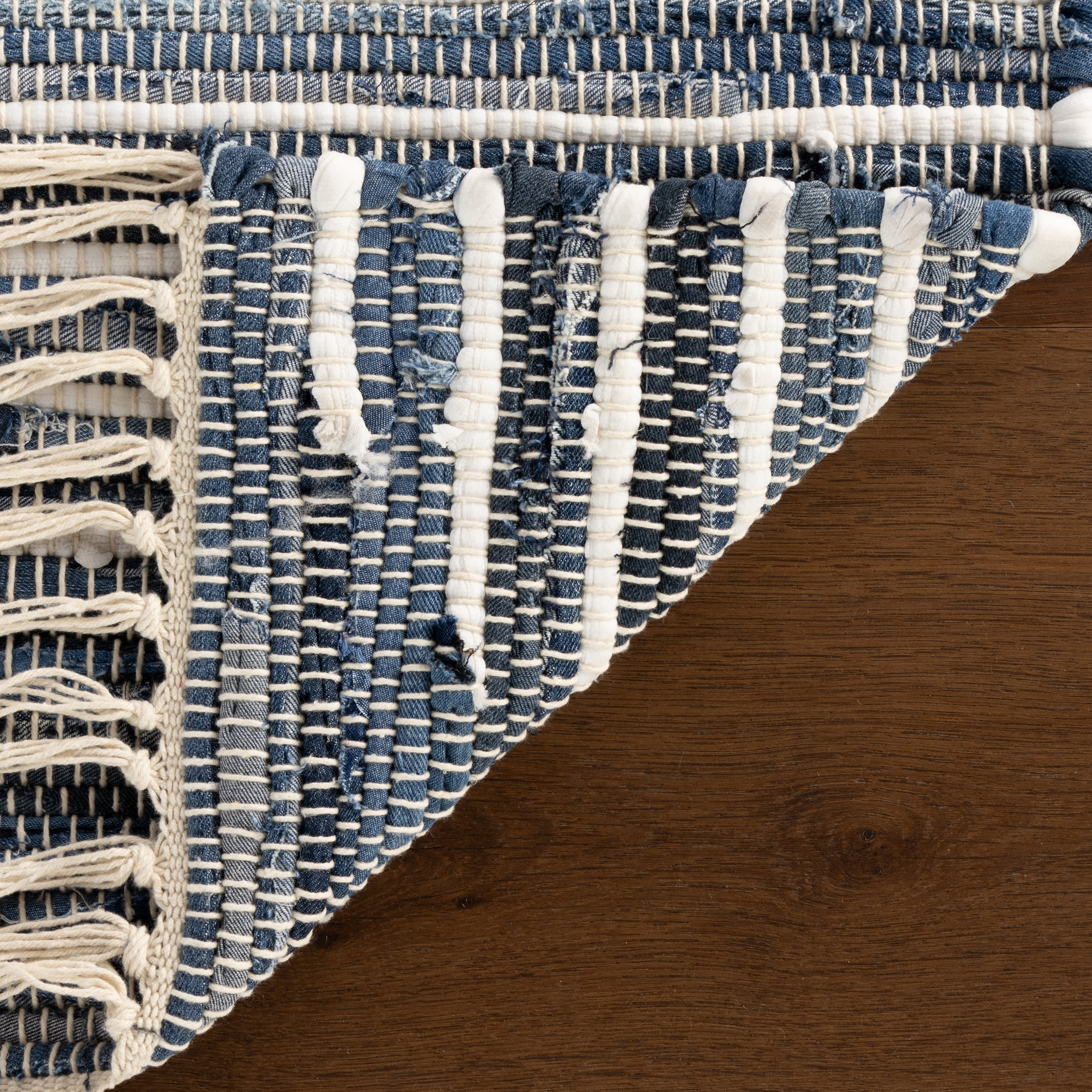 Dira Denim Bohemian Diamond Rug | Blue - Image 6