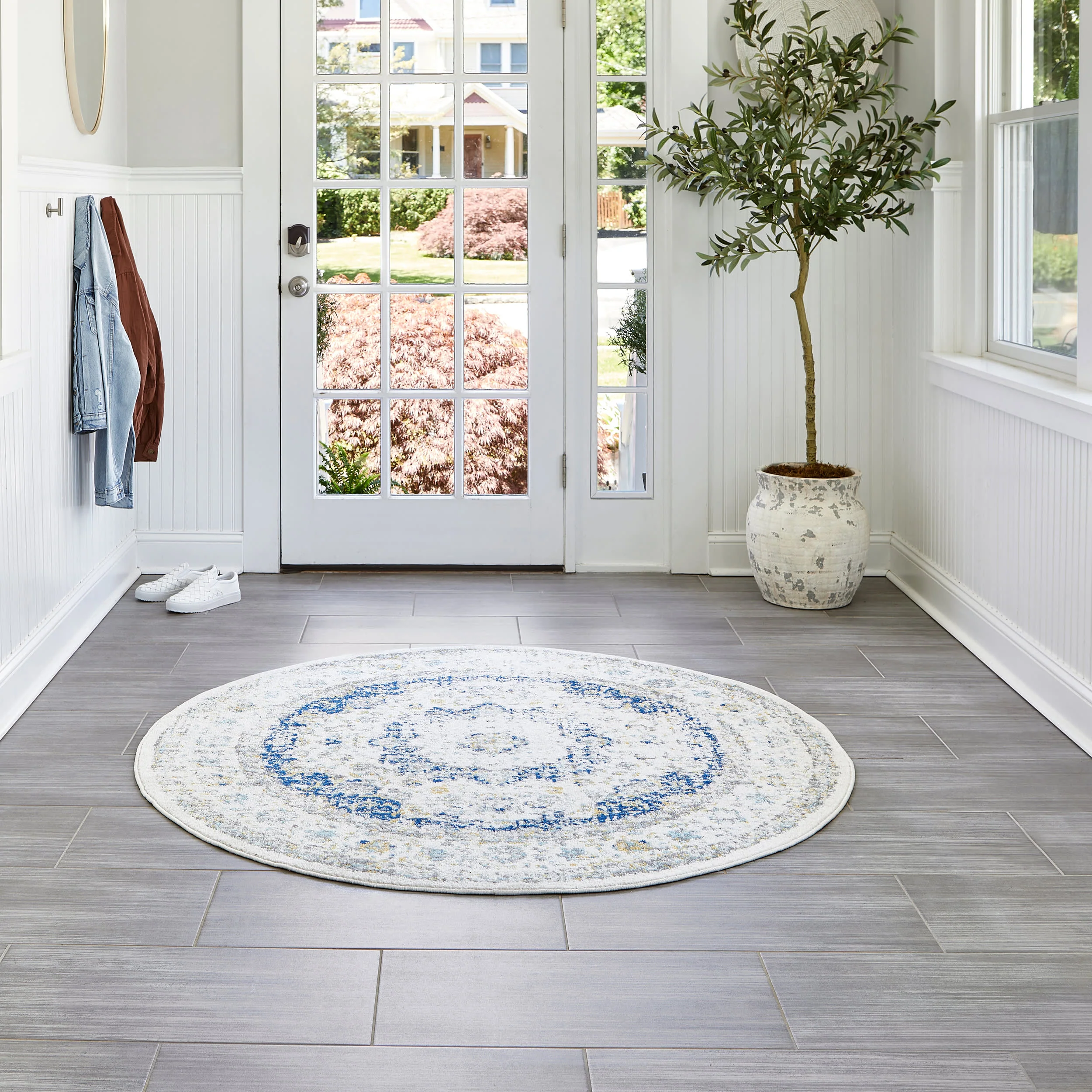 Distressed Persian Rug | Blue - Image 2