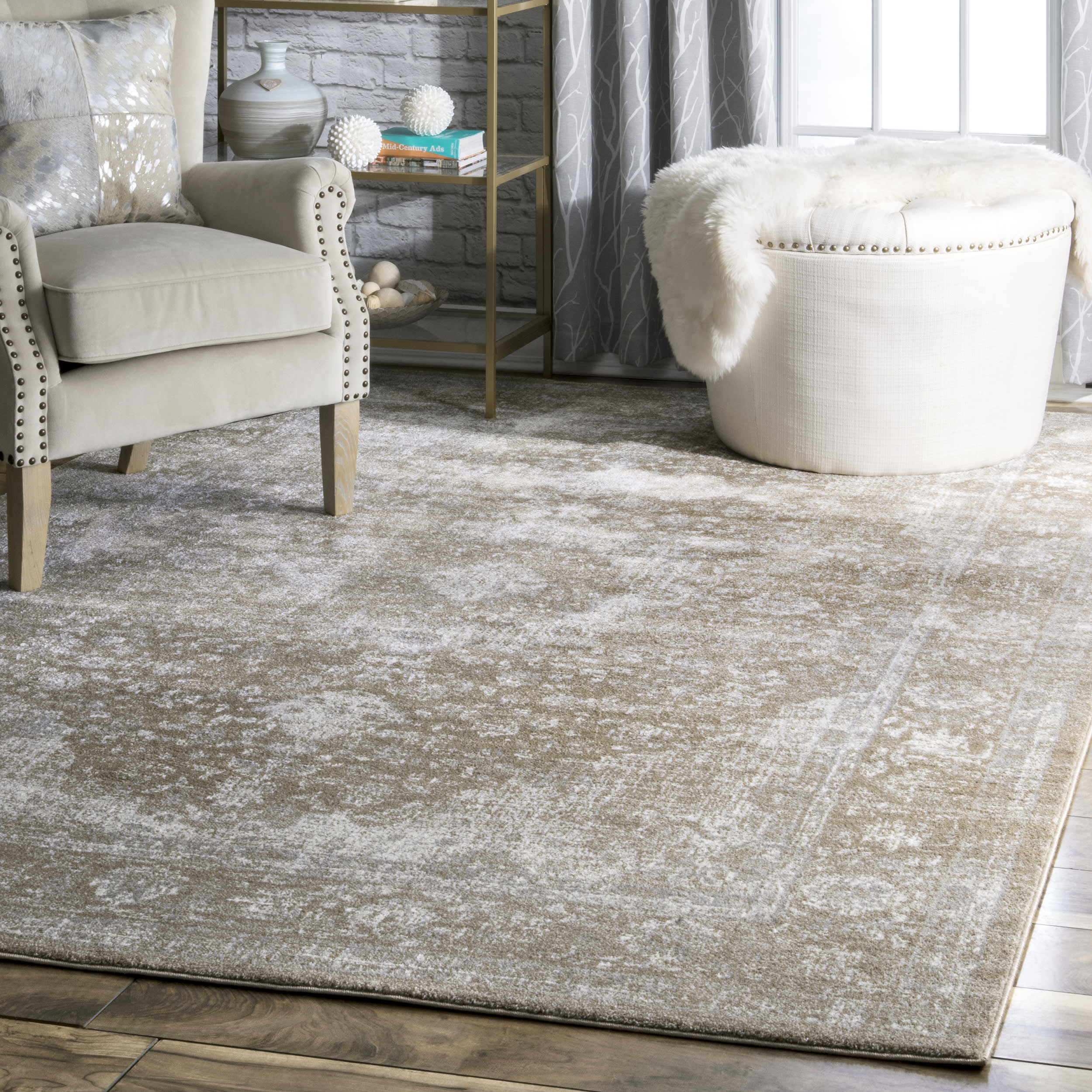 Distressed Persian Rug | Brown - Image 2