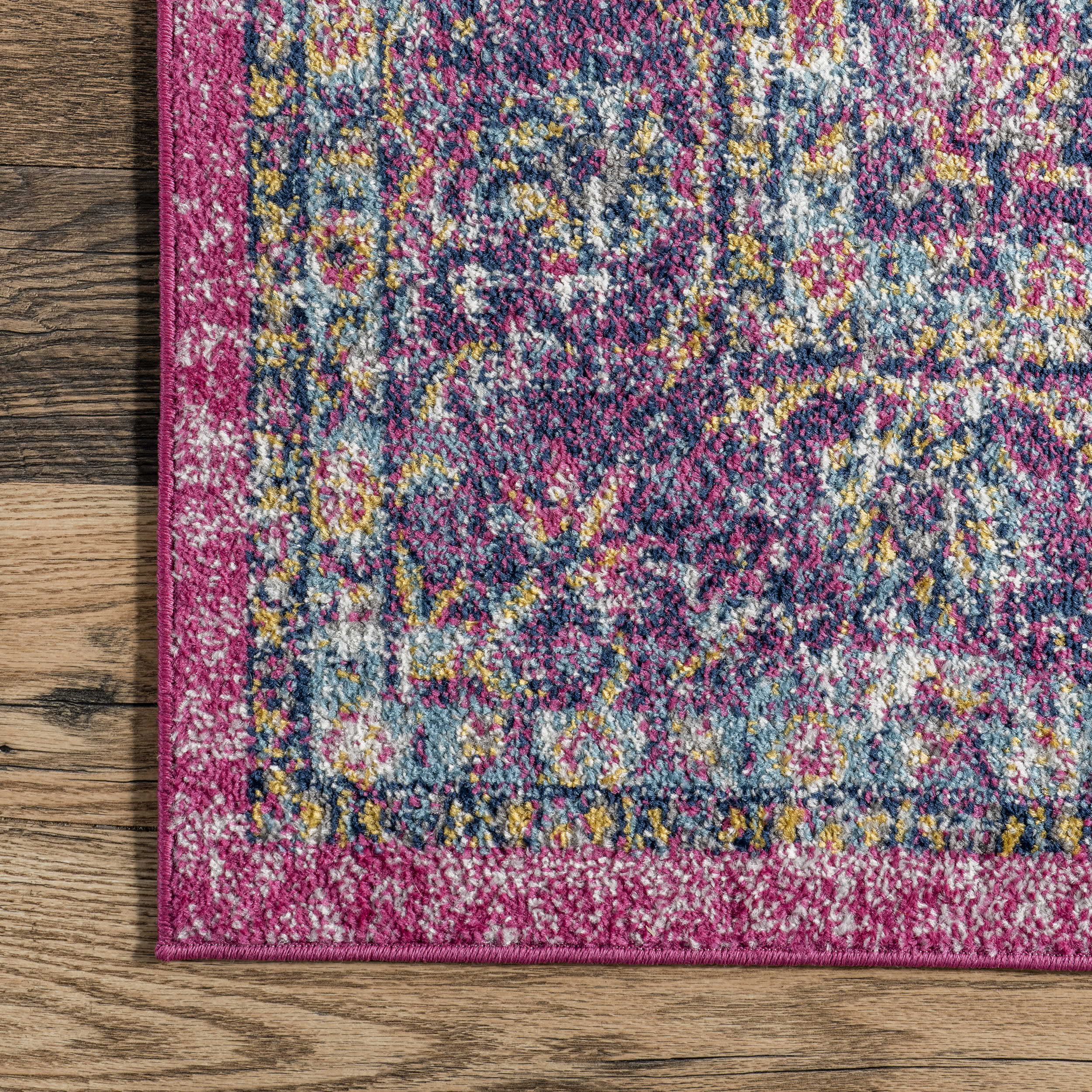 Distressed Persian Rug | Fuchsia - Image 3