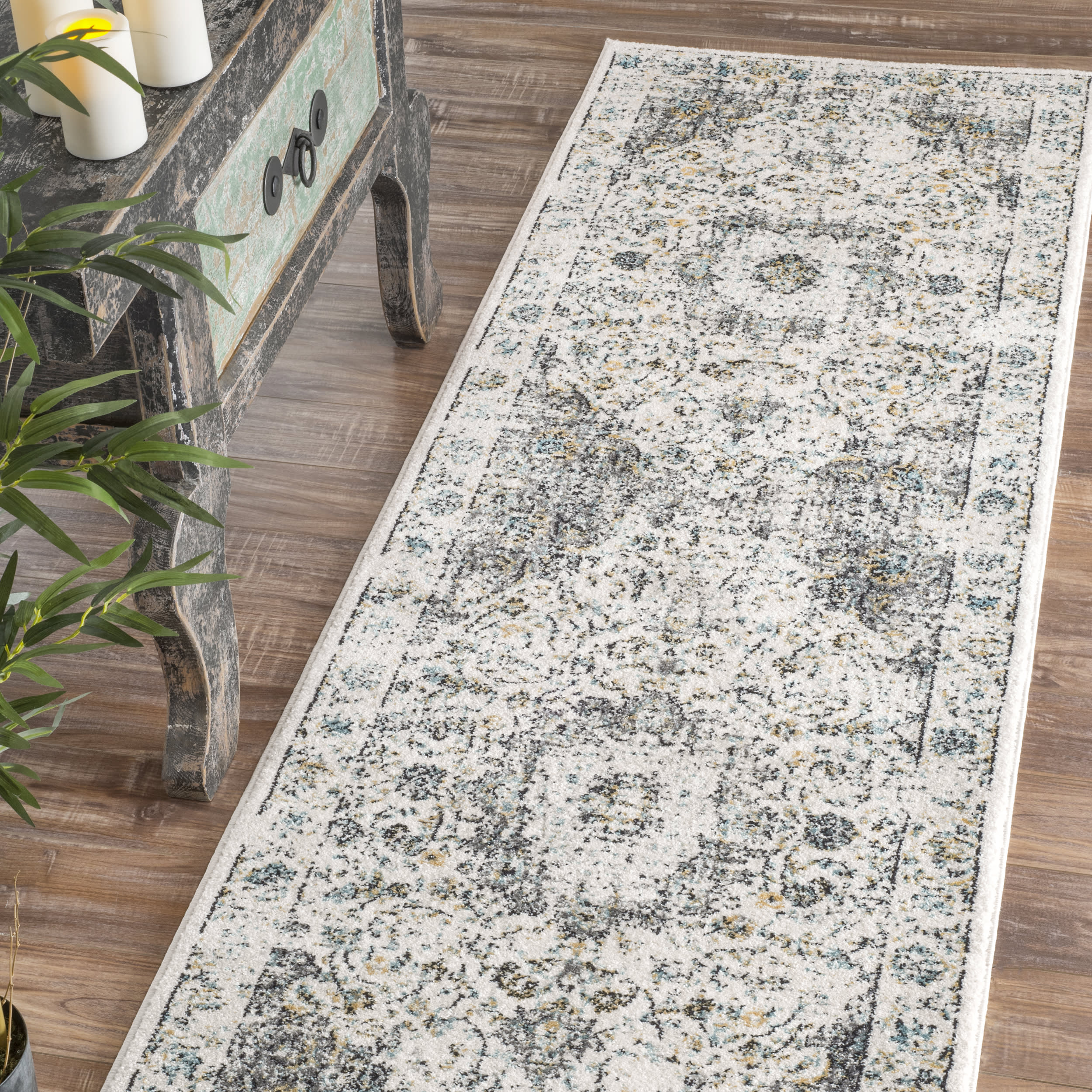 Distressed Persian Rug | Grey - Image 2
