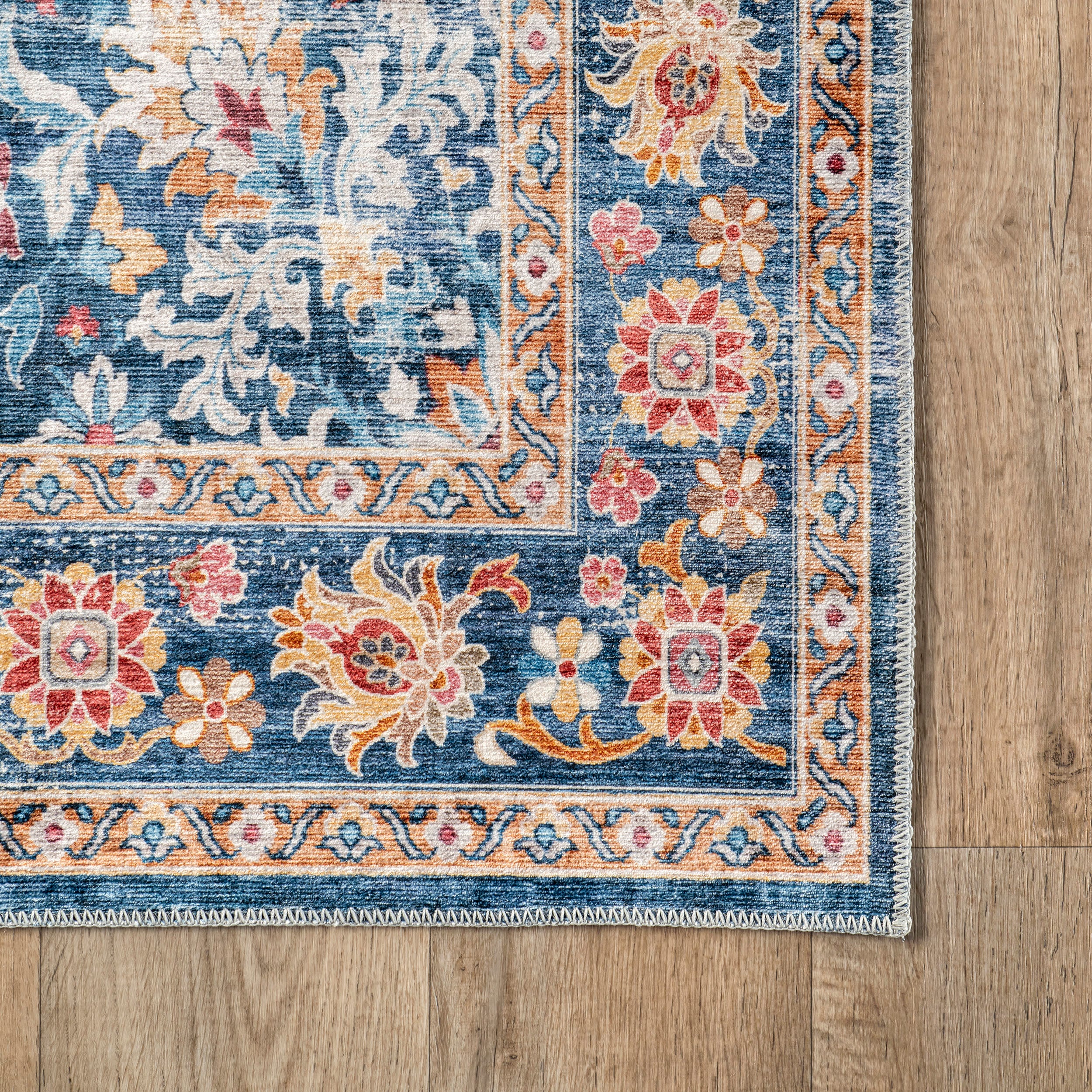 Dita Spill Proof Washable Rug | Blue Multicolor - Image 3