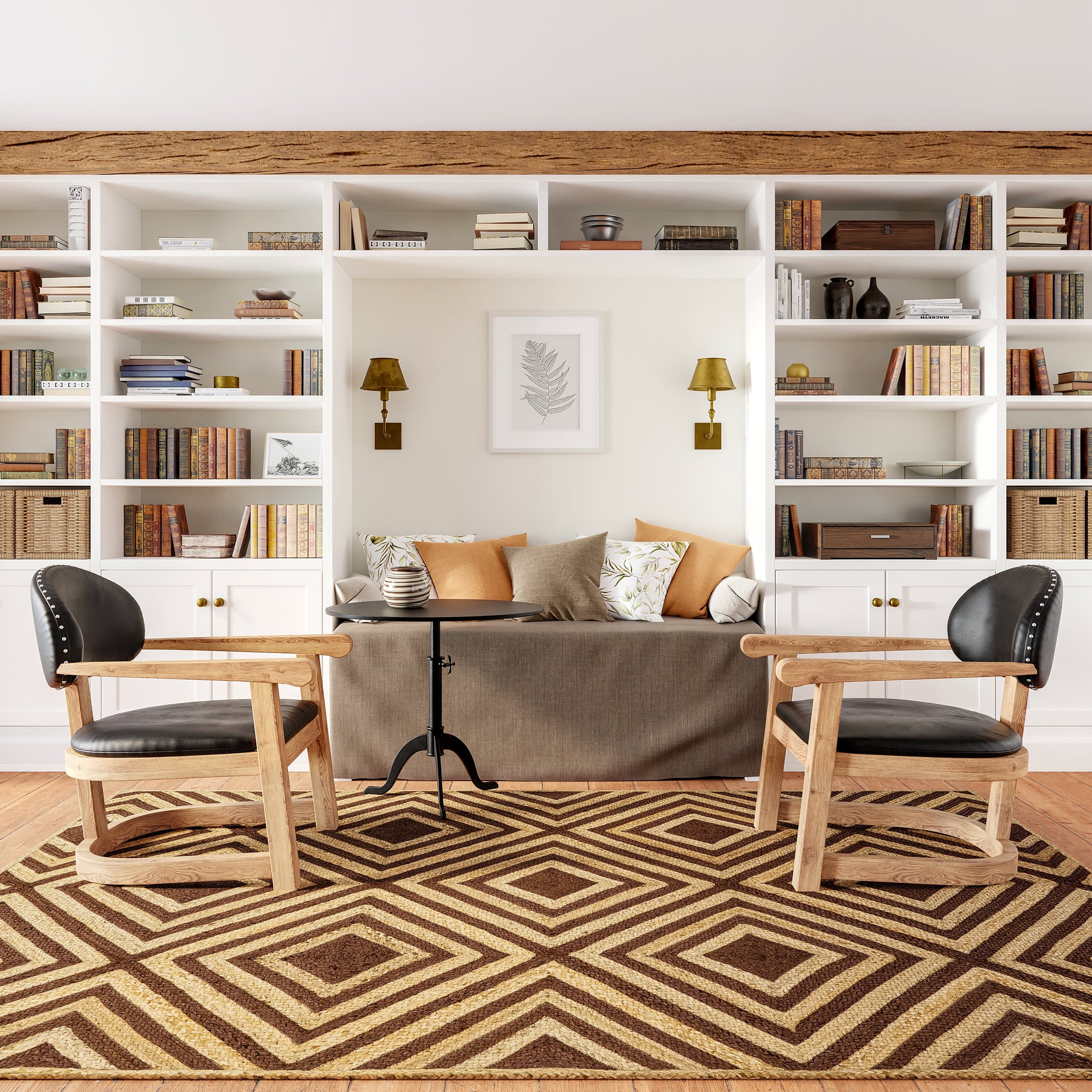 Dogwood Tiled Jute Rug | Brown - Image 2