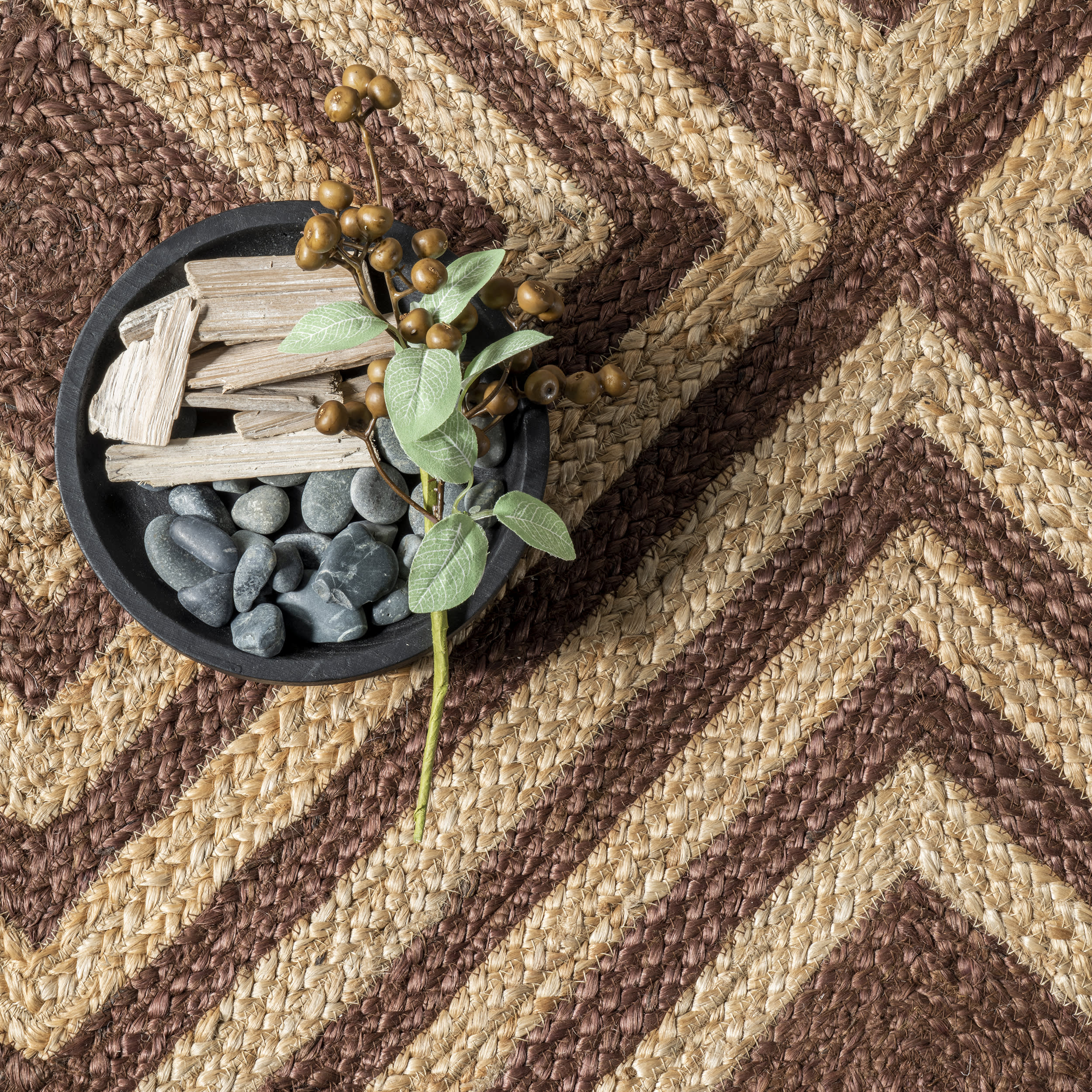 Dogwood Tiled Jute Rug | Brown - Image 6