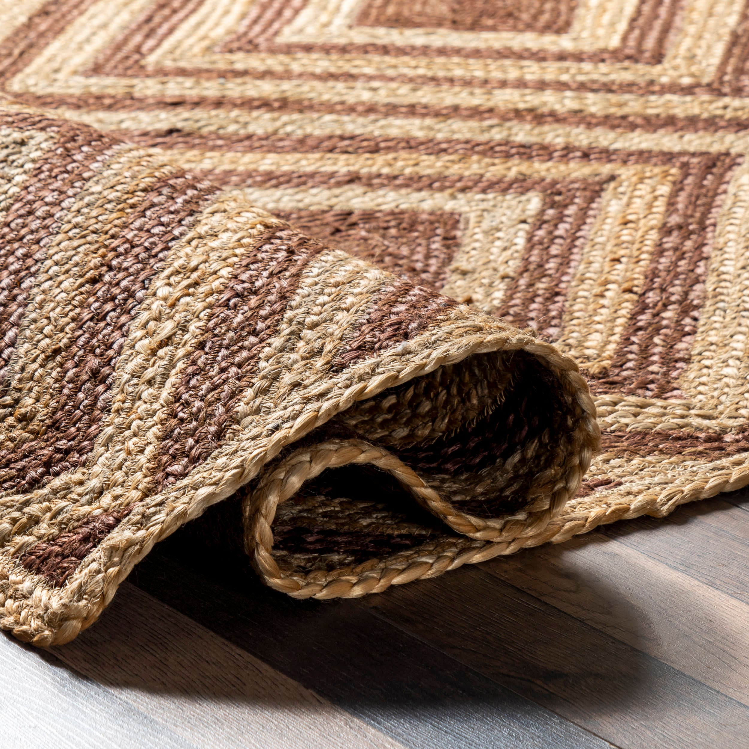Dogwood Tiled Jute Rug | Brown - Image 7