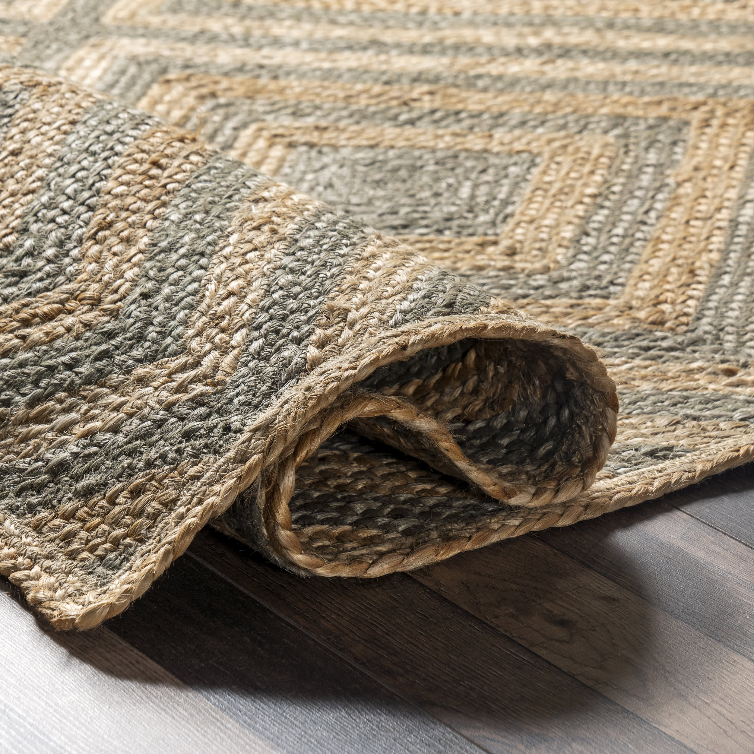 Dogwood Tiled Jute Rug | Natural - Image 7
