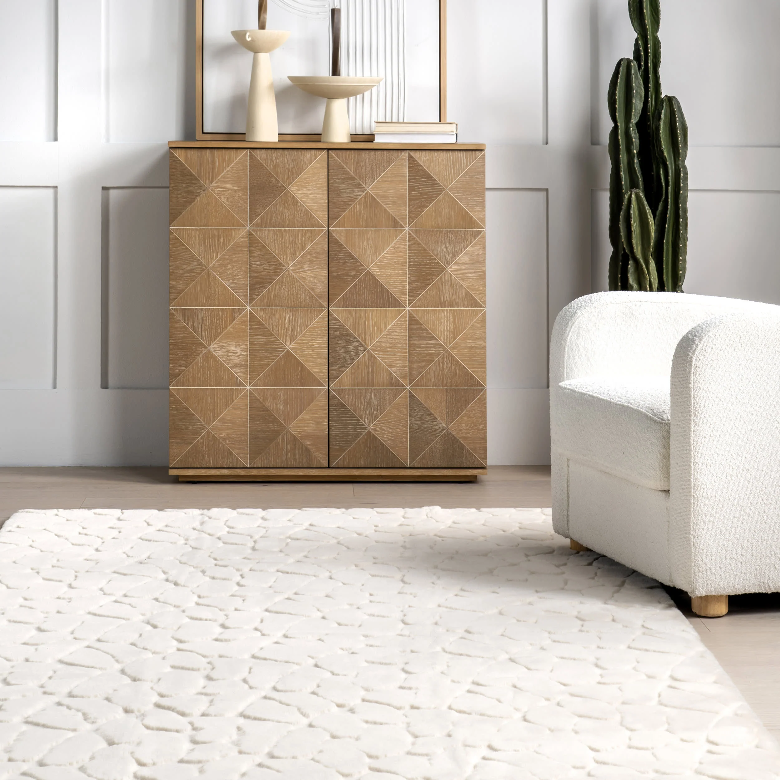 Dollie Pathway Plush Cloud Washable Rug | Off White - Image 4