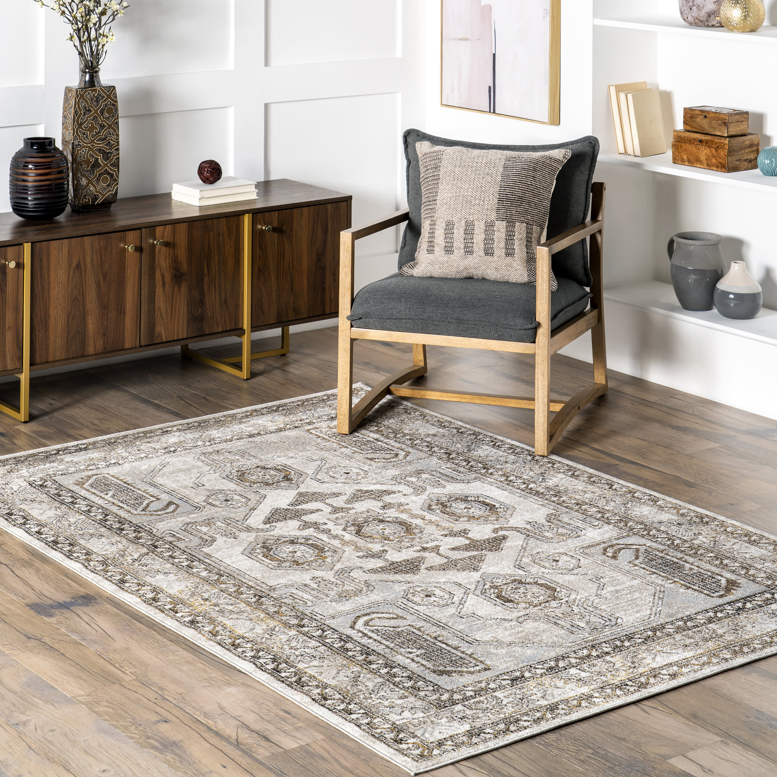 Dolly Washable Vintage Rug | Beige - Image 2