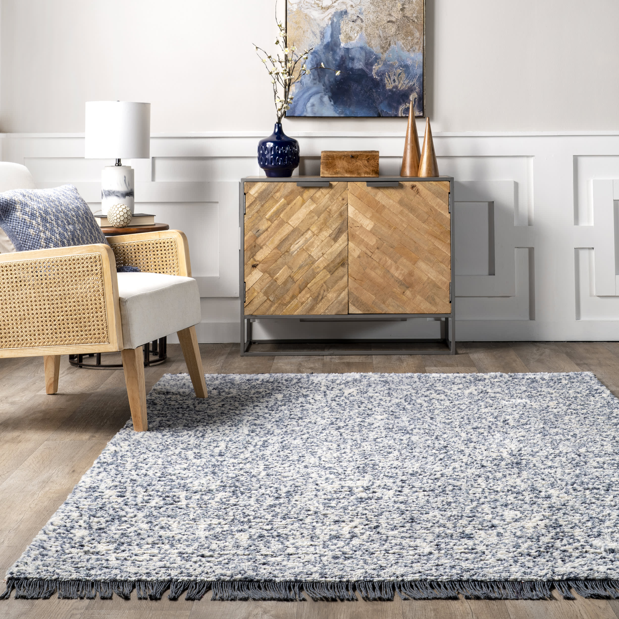 Dorina Soft Speckled Rug | Blue - Image 4