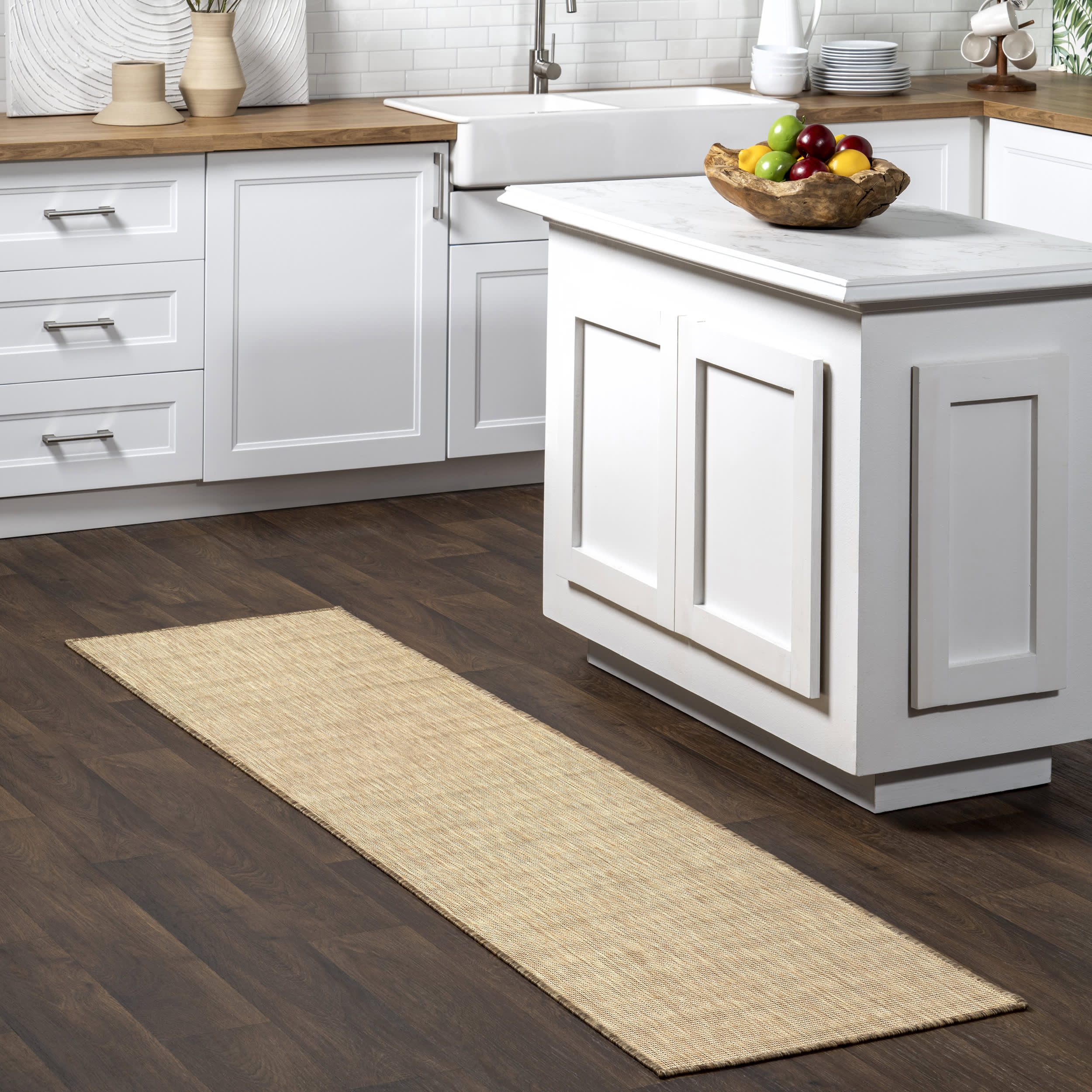 Dorinda Hazy Solid Indoor/Outdoor Rug | Brown - Image 2