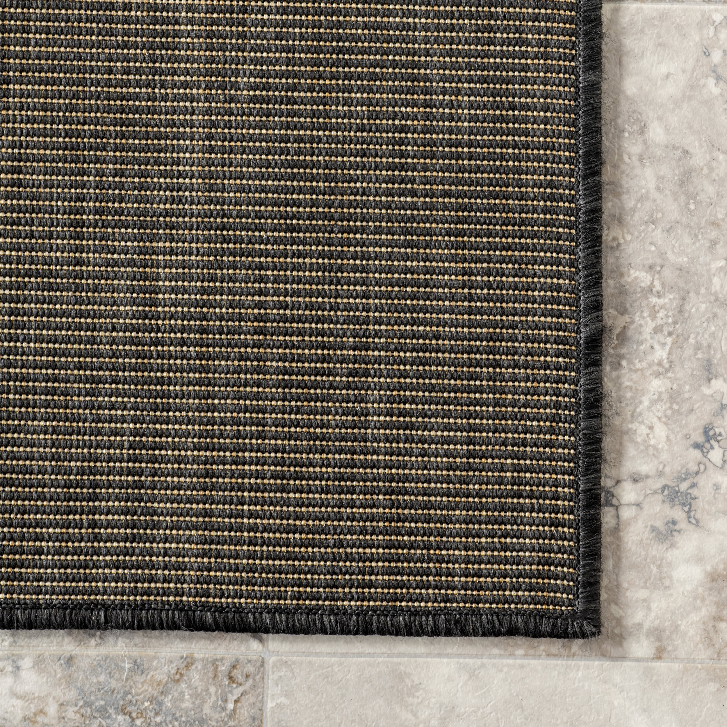 Dorinda Hazy Solid Indoor/Outdoor Rug | Dark Grey - Image 3