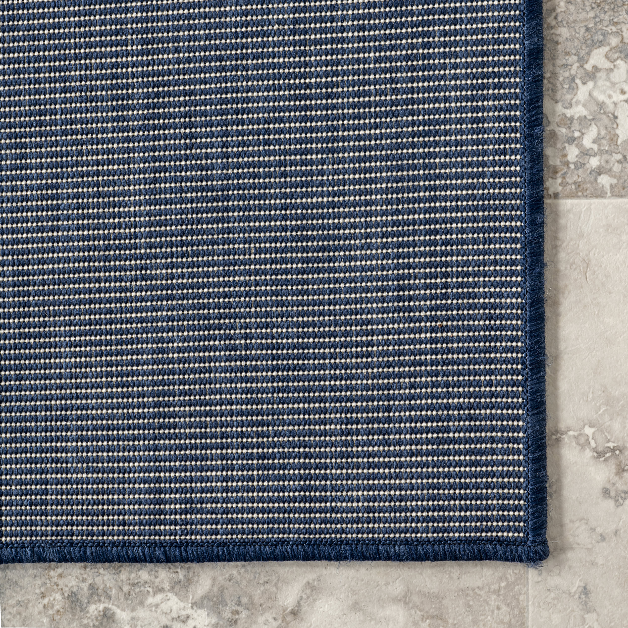 Dorinda Hazy Solid Indoor/Outdoor Rug | Navy - Image 3