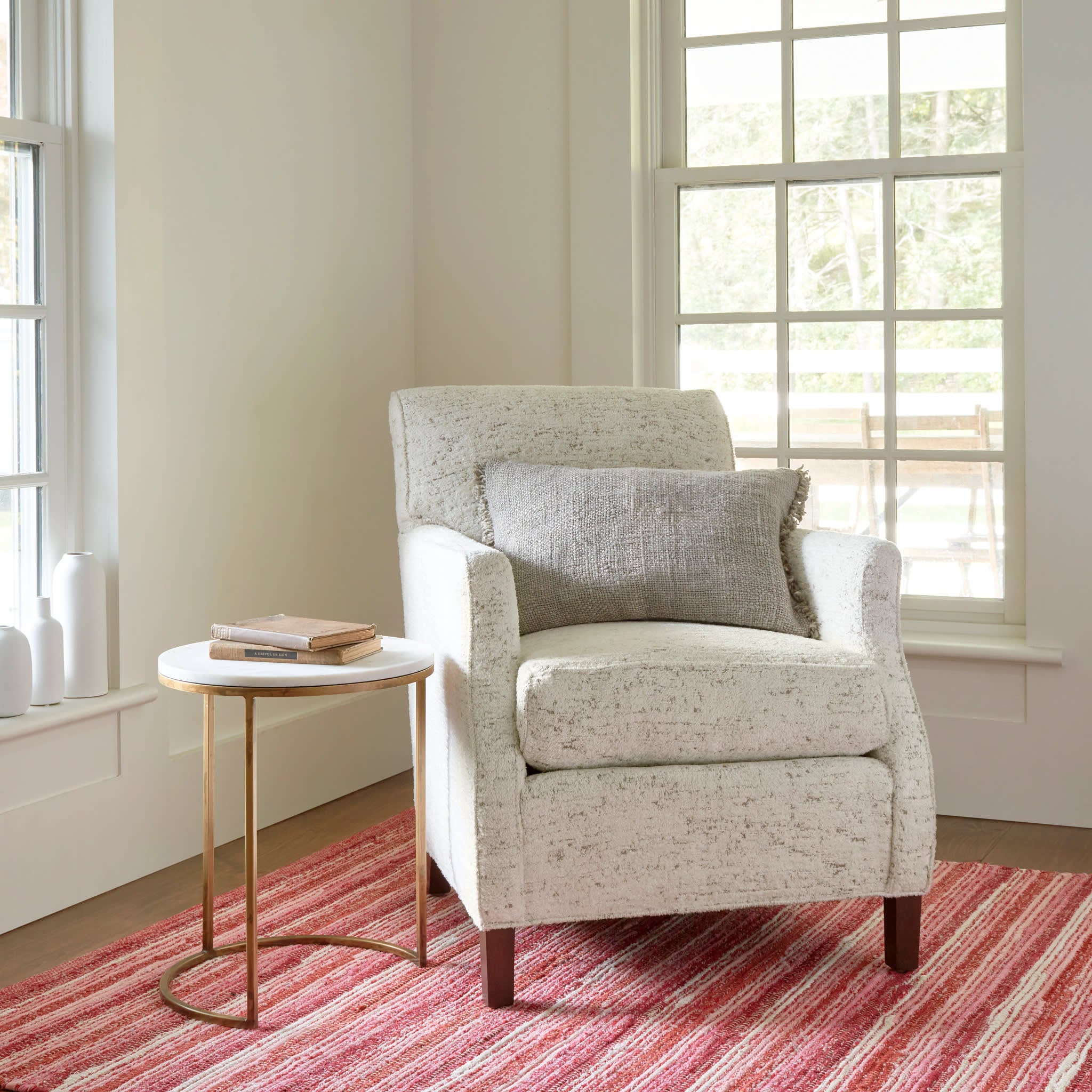 Dorothy Handwoven Cotton Rug | Pink - Image 2