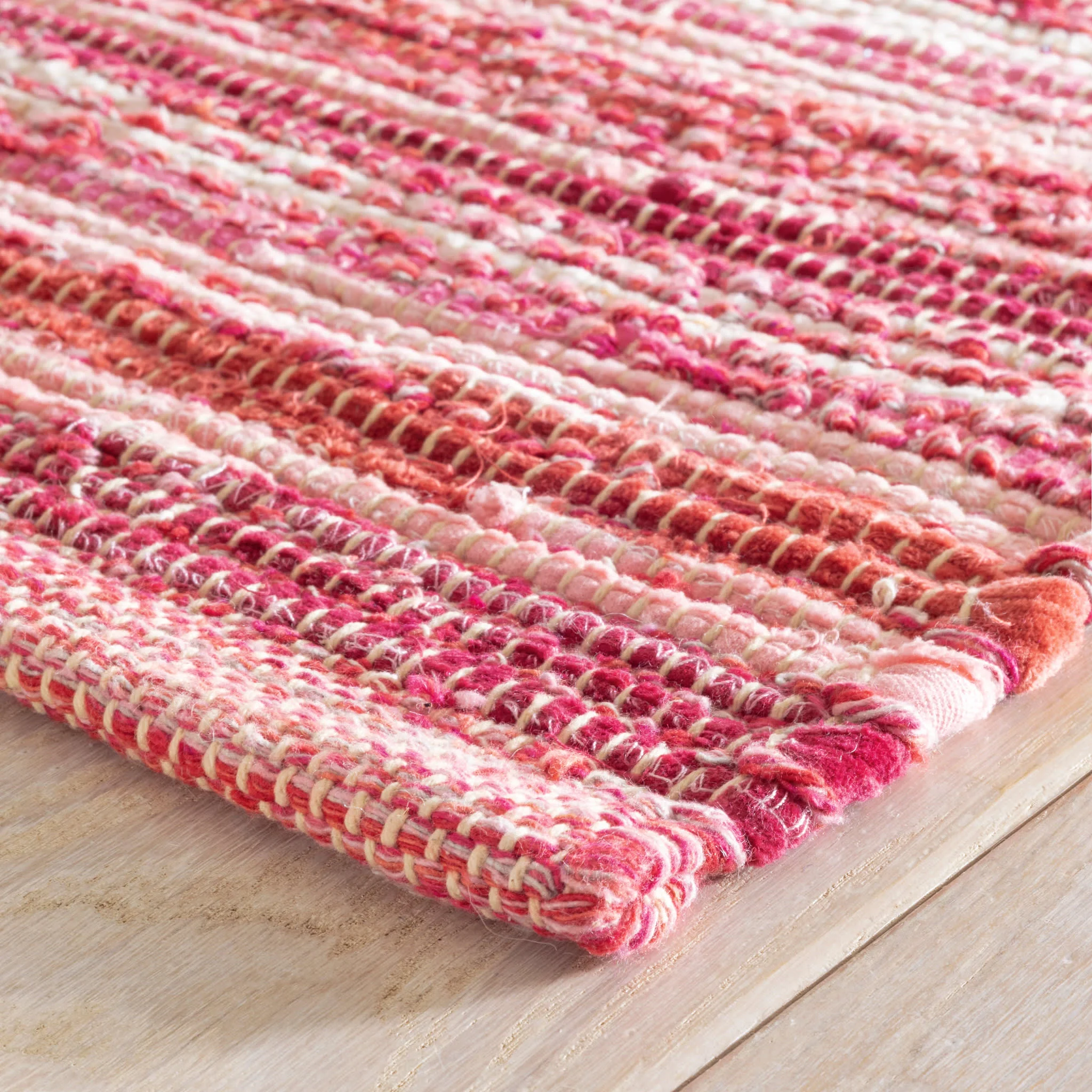 Dorothy Handwoven Cotton Rug | Pink - Image 4