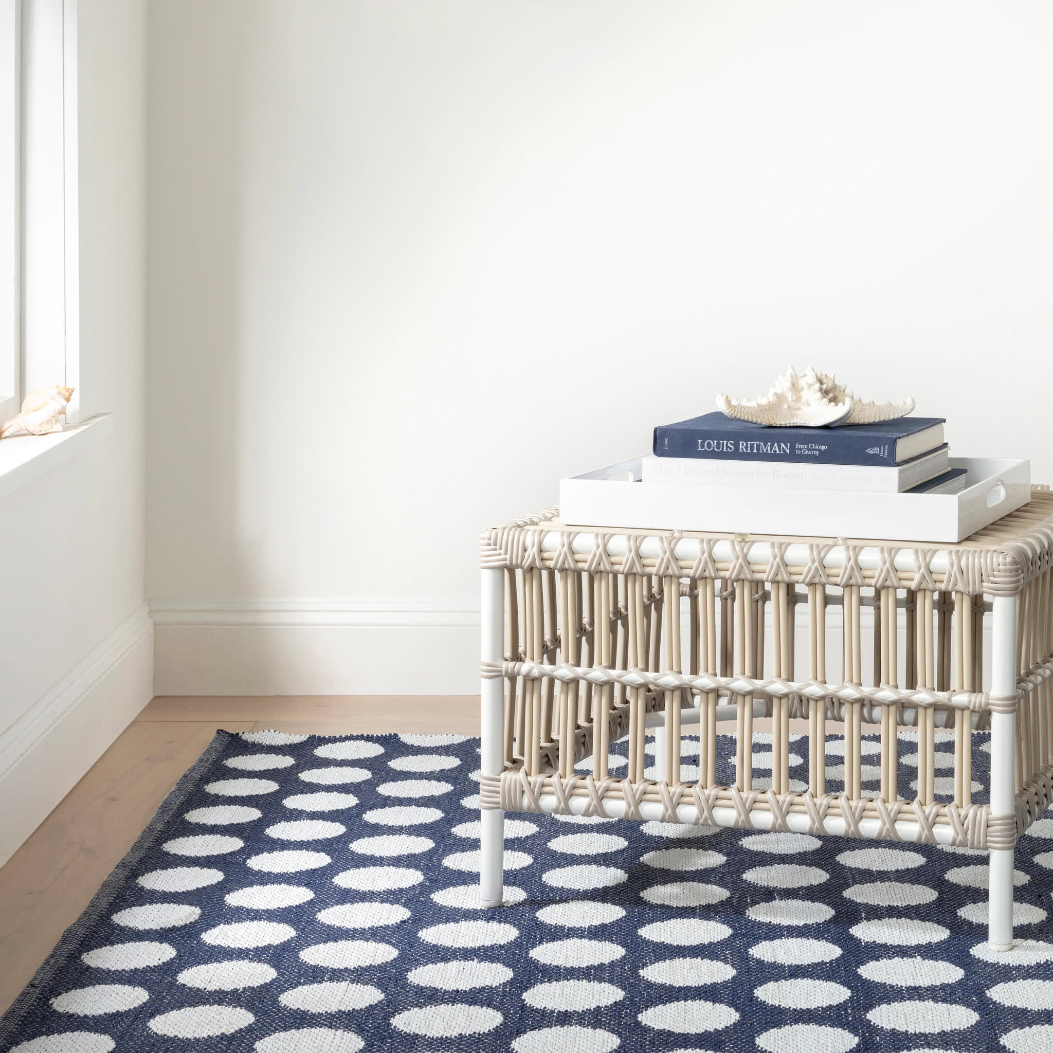 Dot Handwoven Indoor/Outdoor Rug | Navy - Image 2