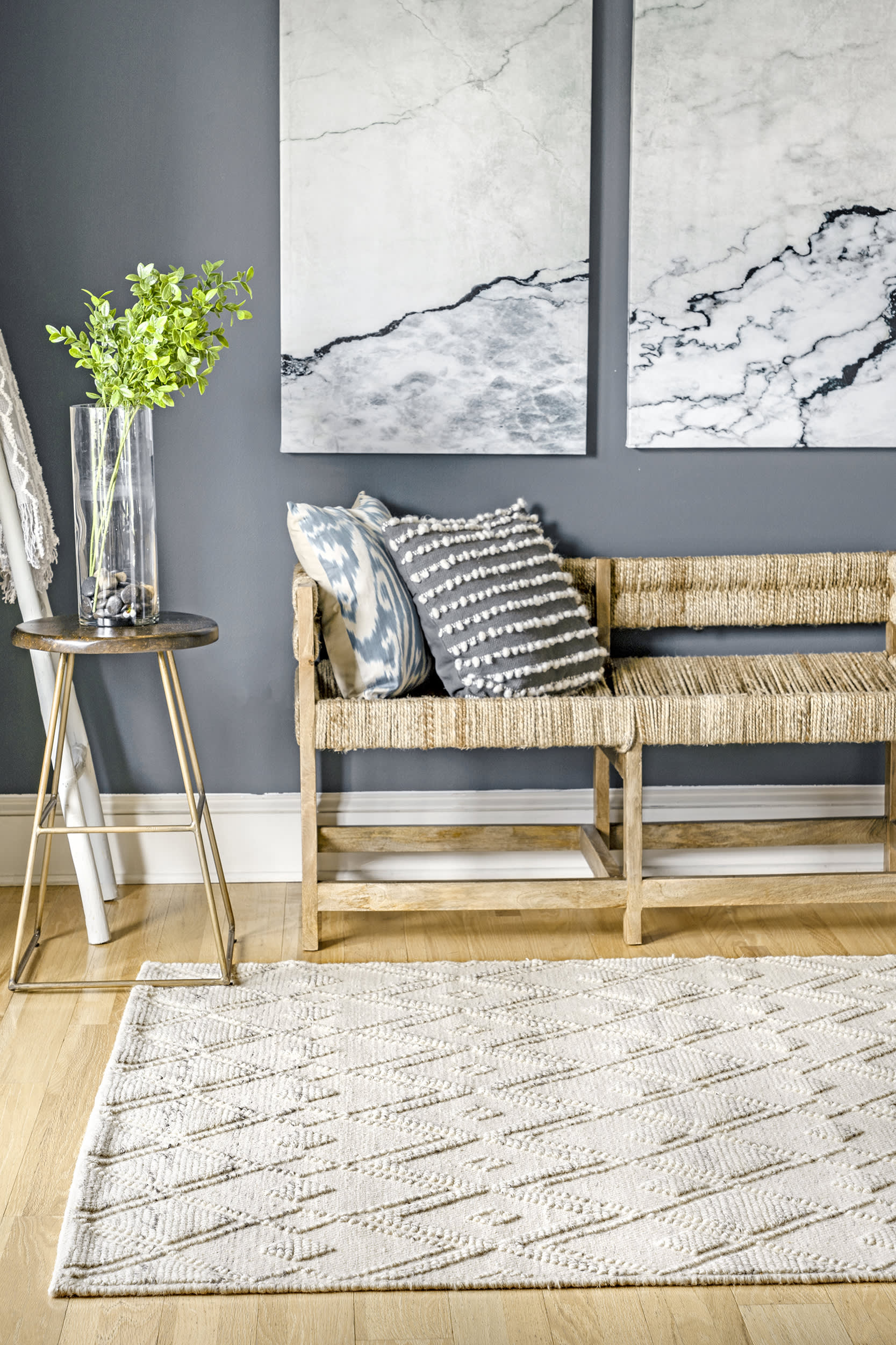 Dotted Diamonds Texture Rug | Ivory - Image 4