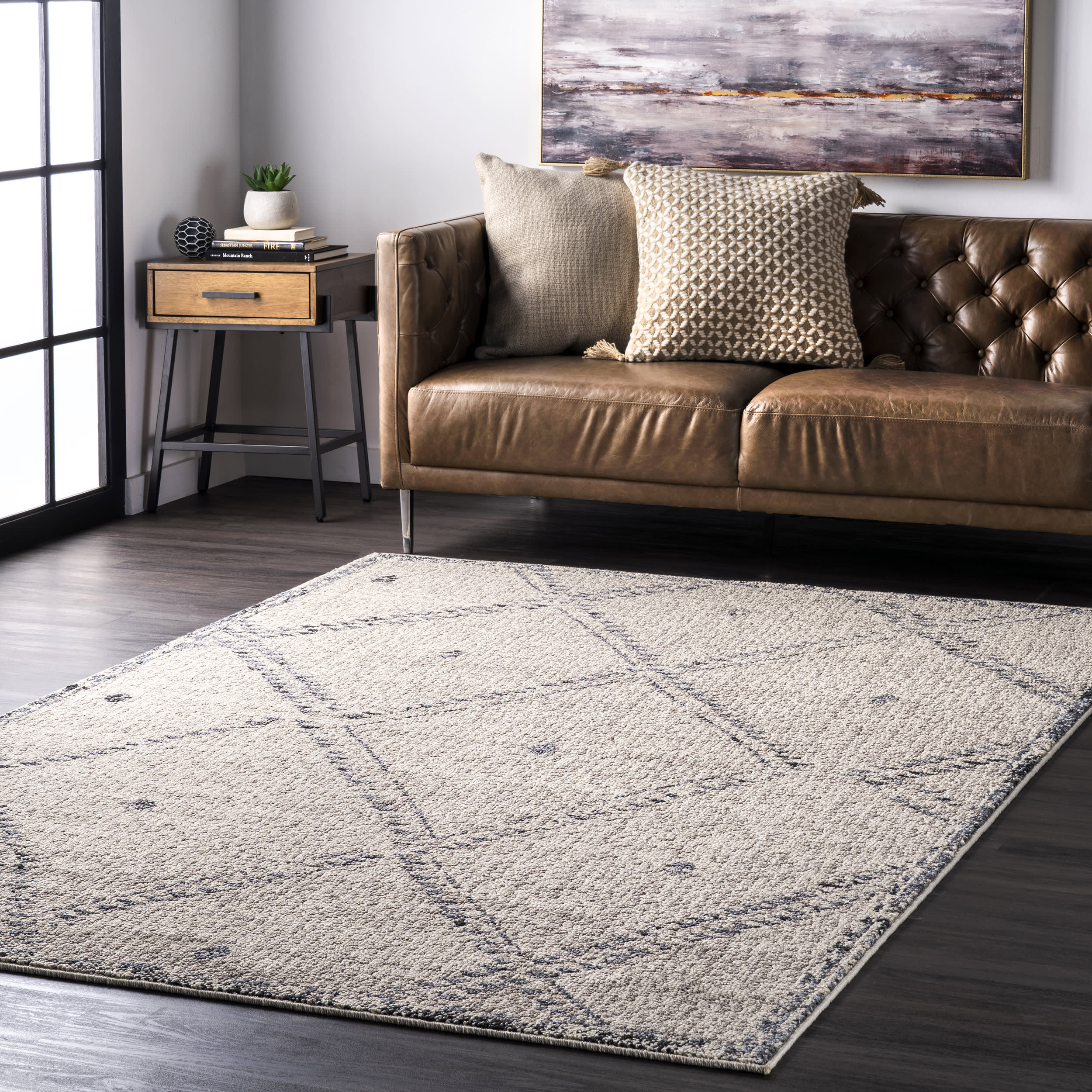 Dotted Trellis Rug | Ivory - Image 2
