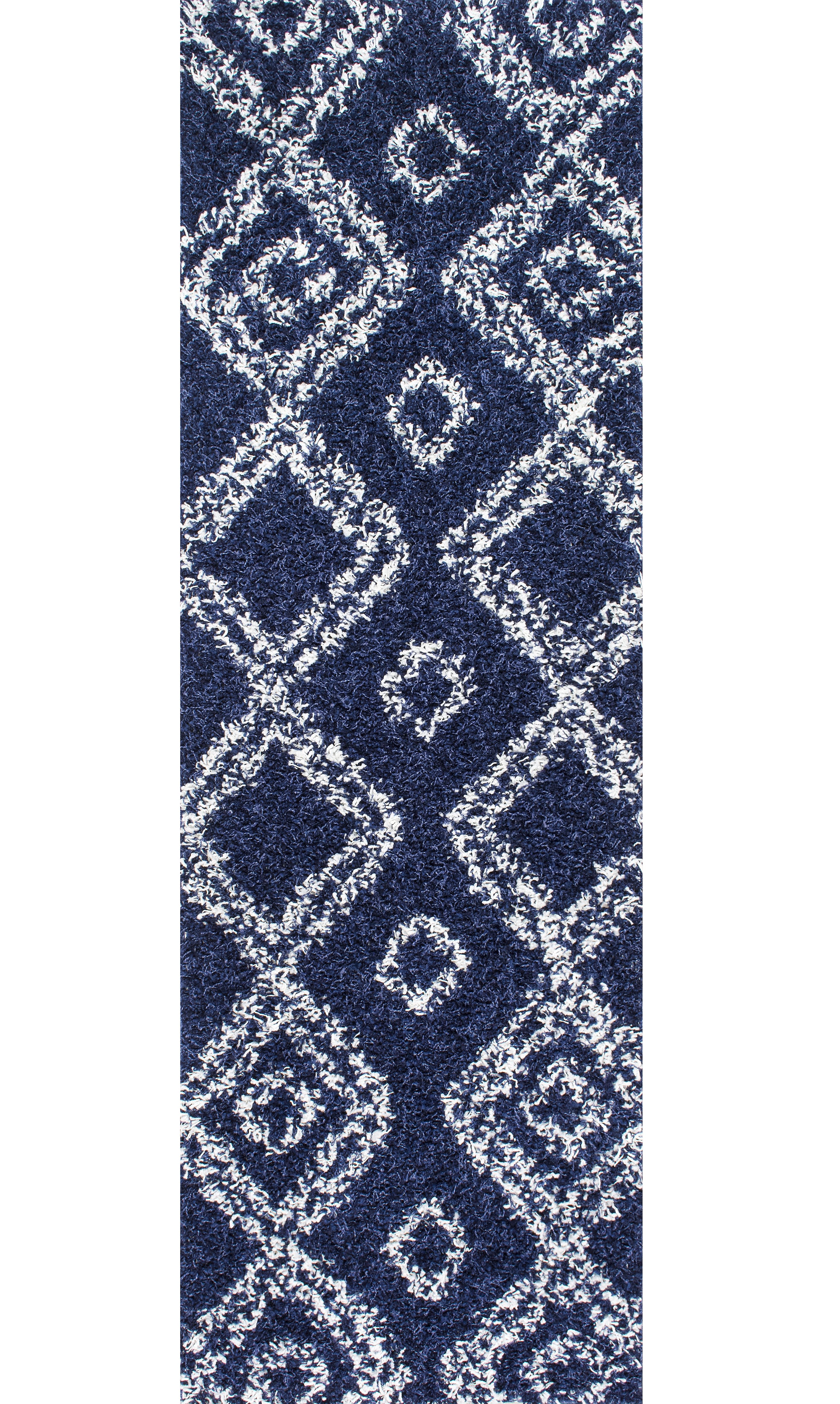 Double Diamond Shag Rug | Blue - Image 5