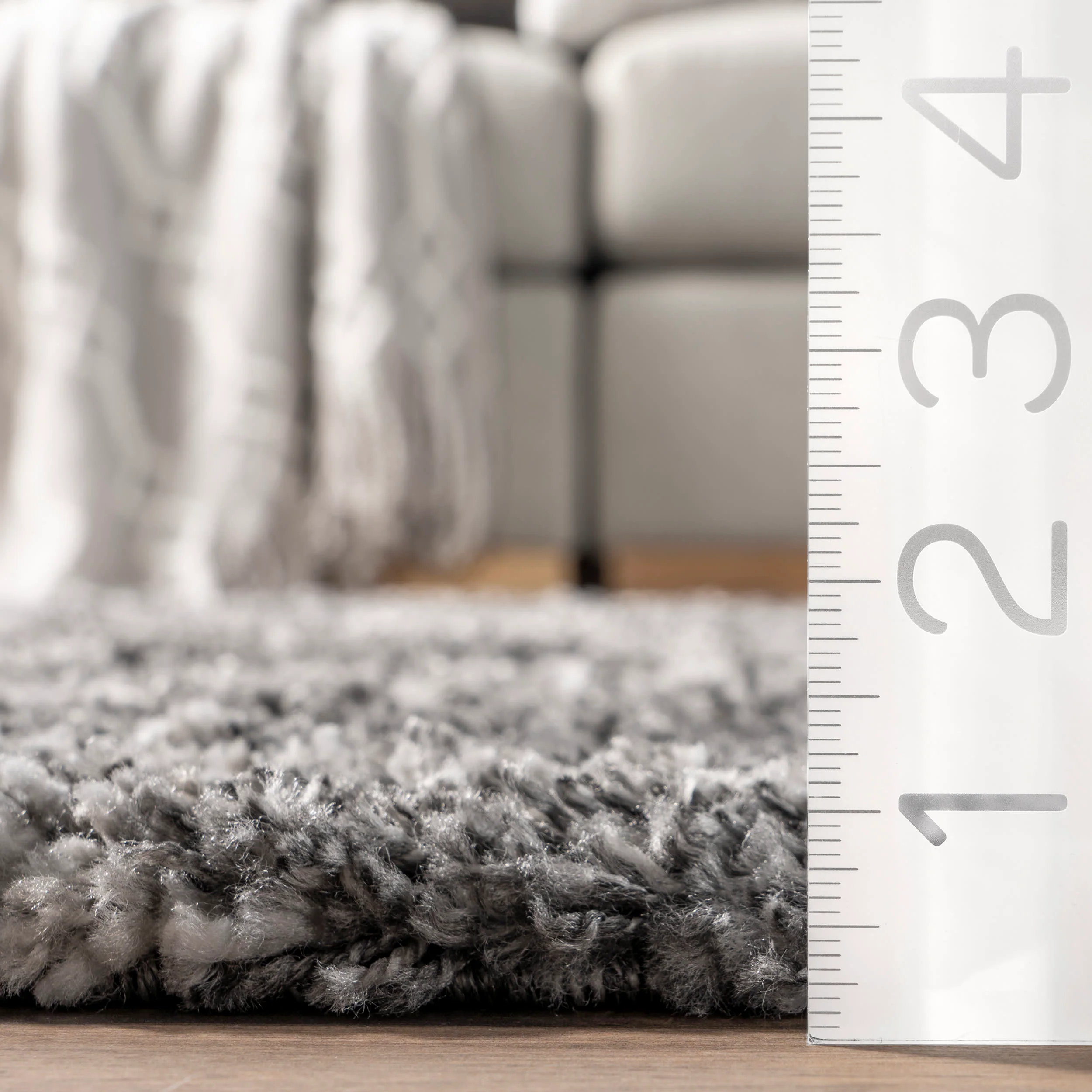 Double Diamond Shag Rug | Dark Grey - Image 5