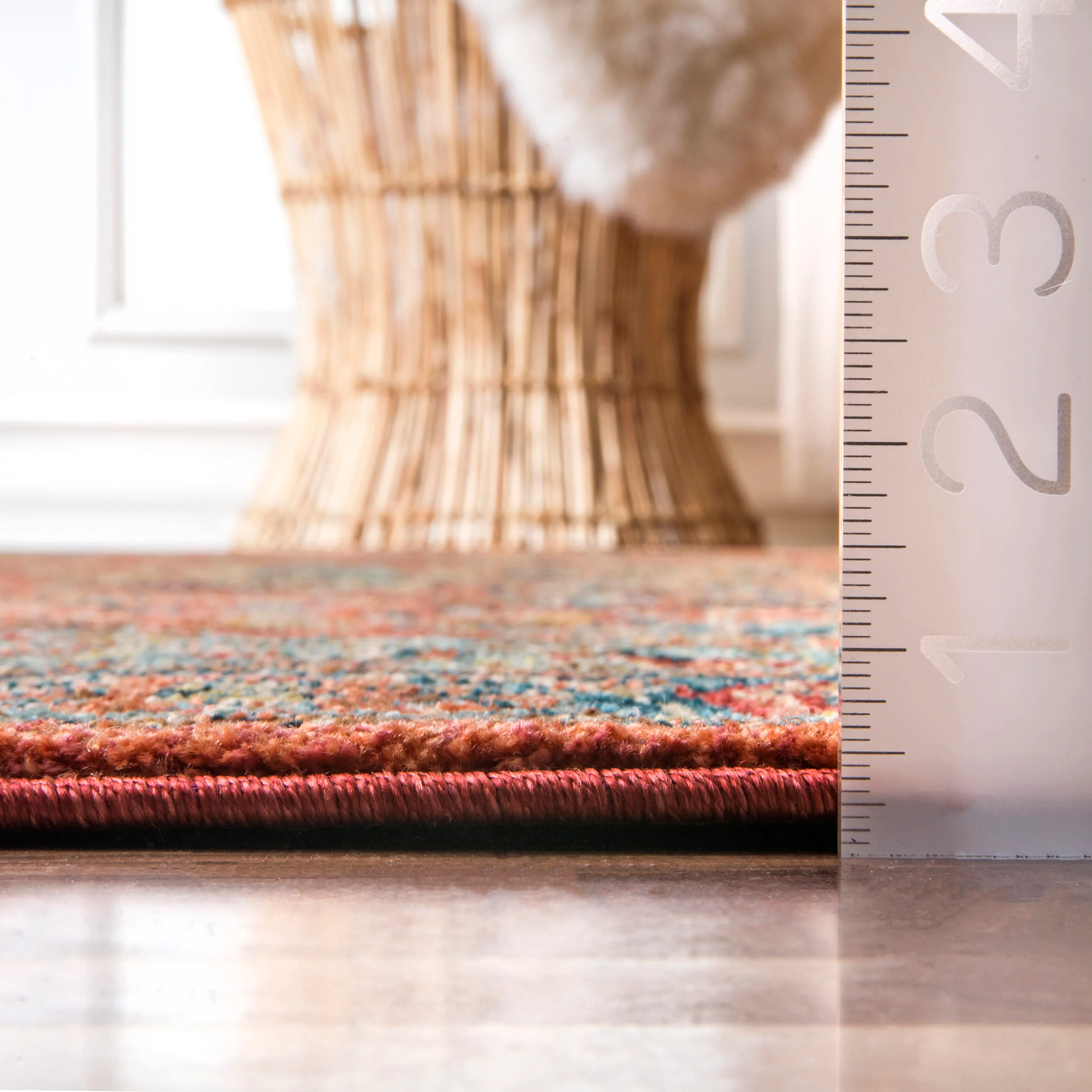 Double Floral Medallion Rug | Rust - Image 5