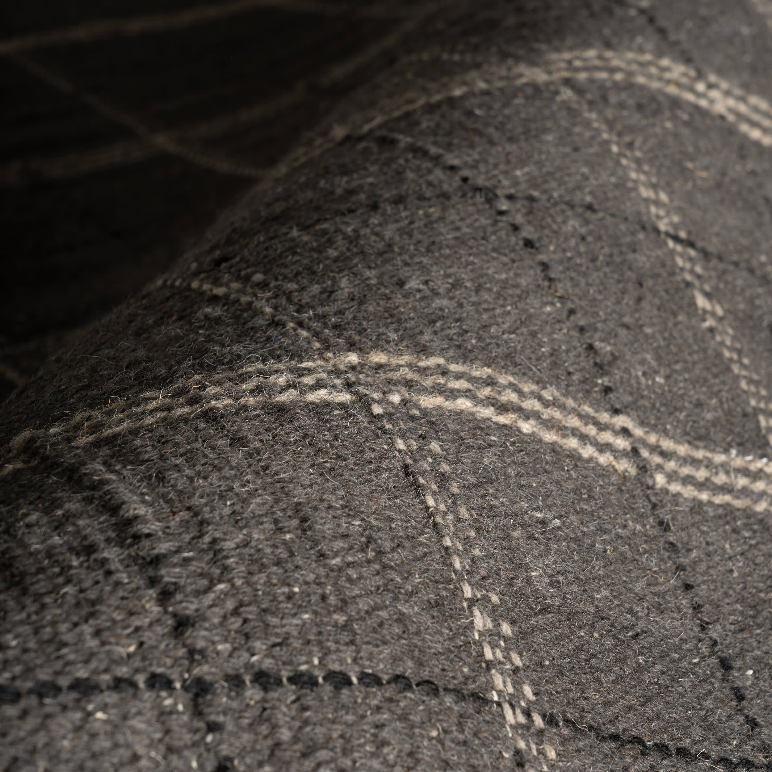 Downing Plaid Wool Rug by Nate Berkus | Black - Image 3