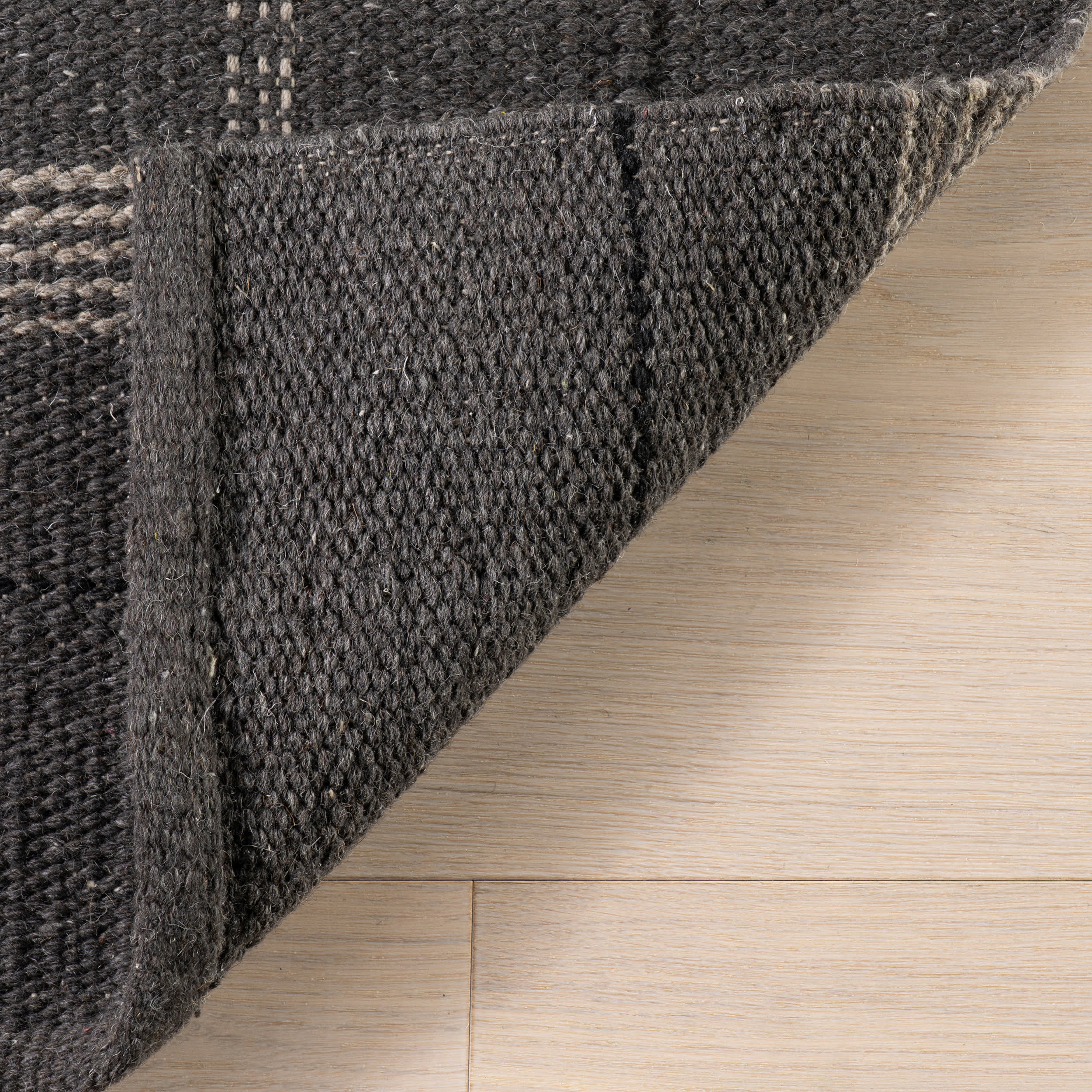 Downing Plaid Wool Rug by Nate Berkus | Black - Image 6