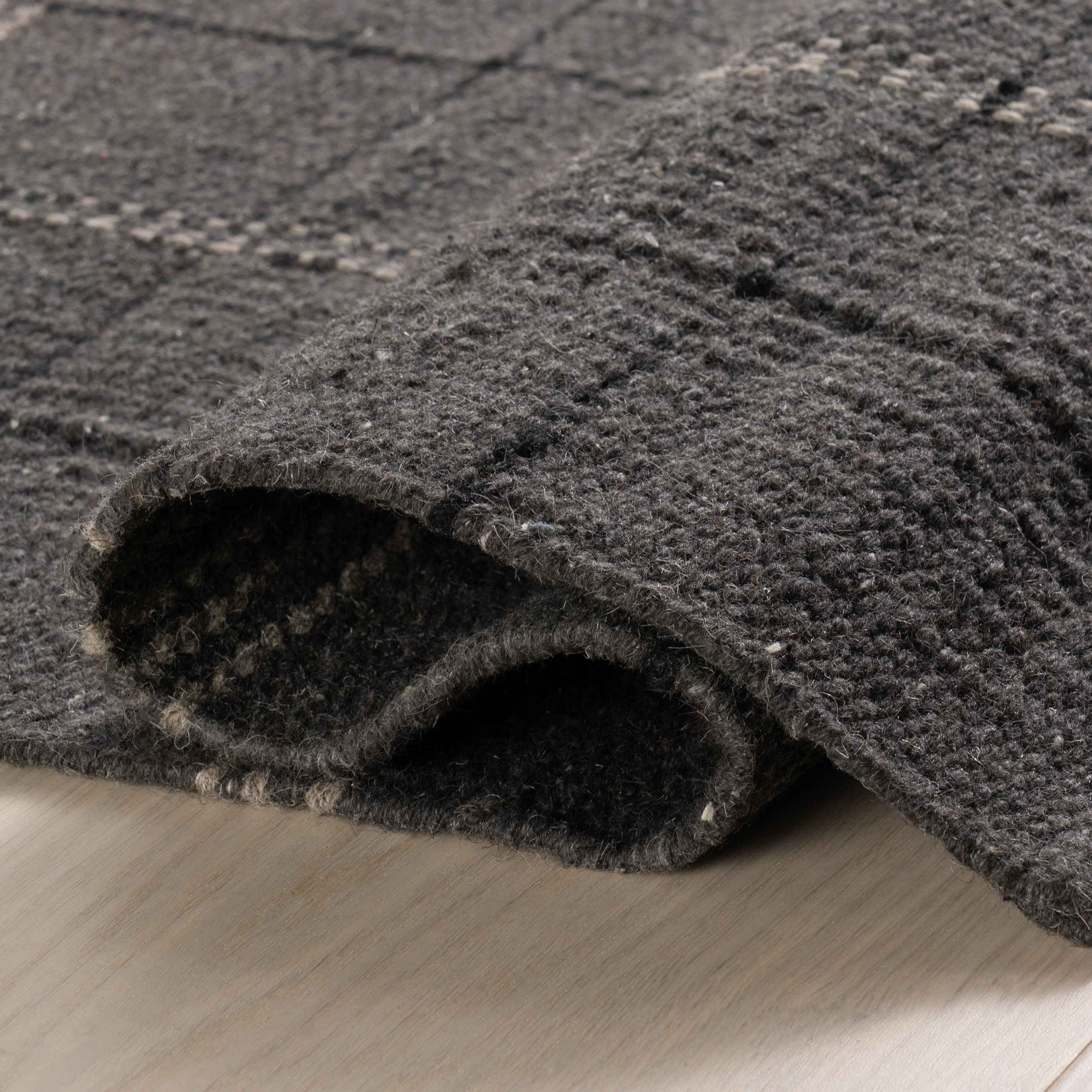Downing Plaid Wool Rug by Nate Berkus | Black - Image 8