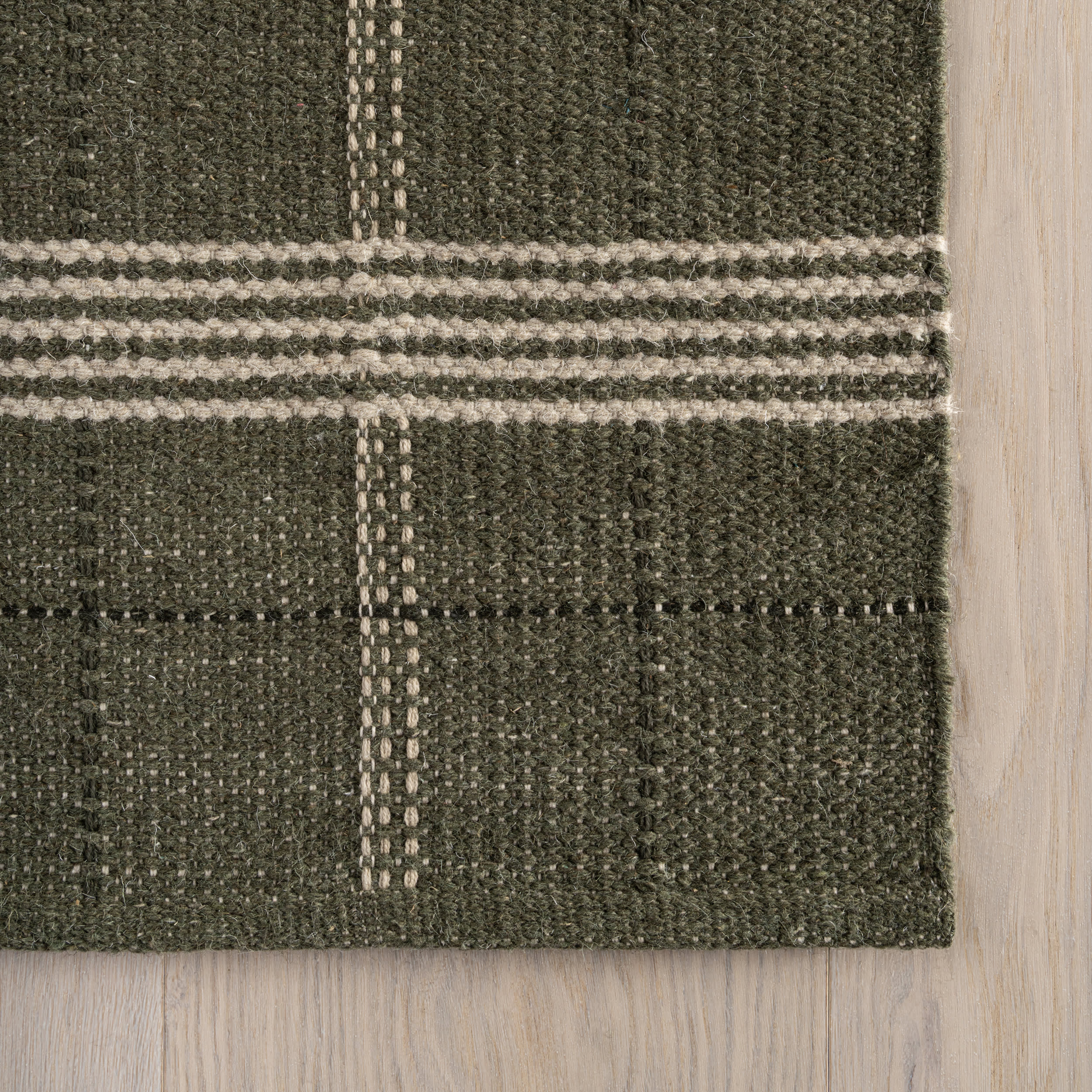 Downing Plaid Wool Rug by Nate Berkus | Green - Image 4