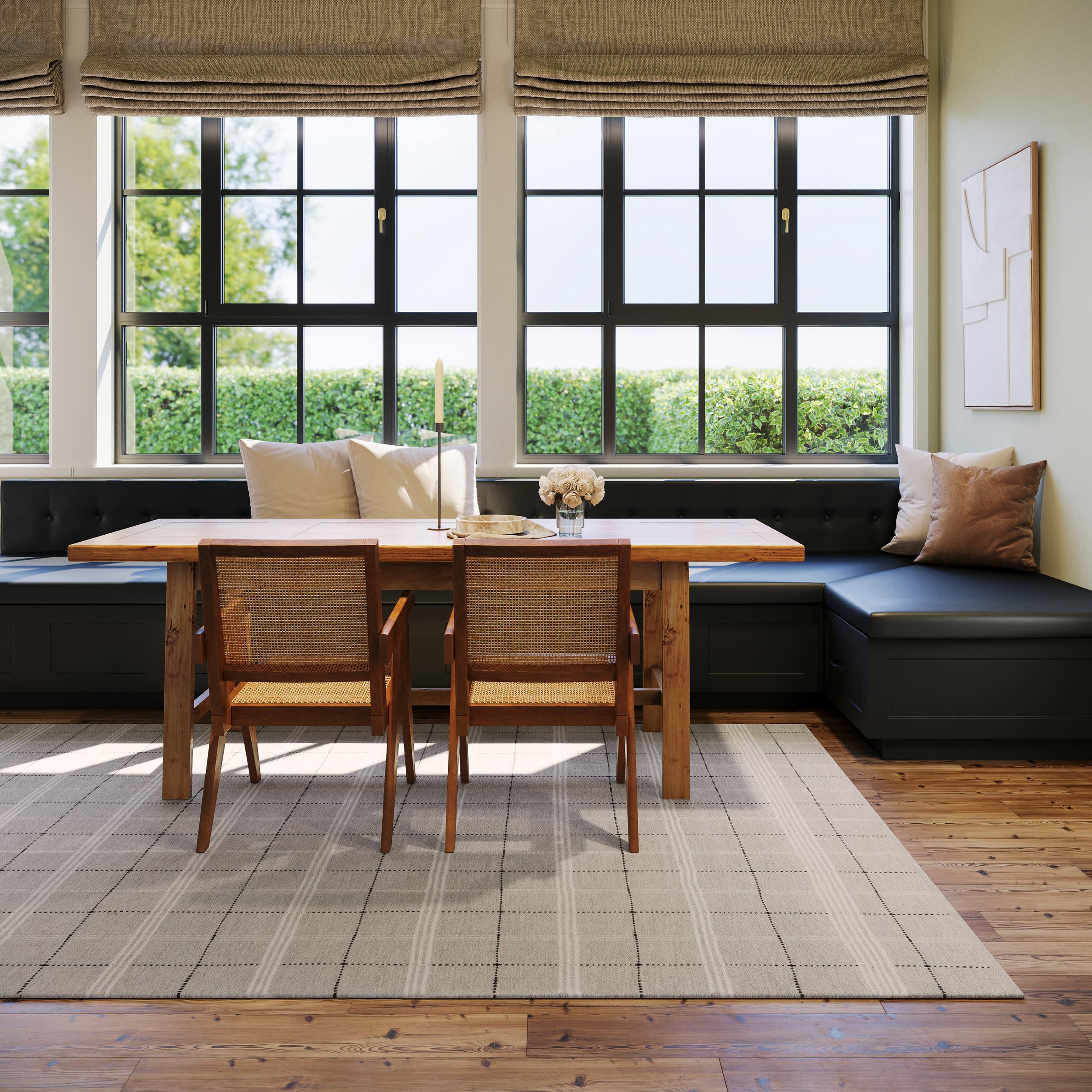 Downing Plaid Wool Rug by Nate Berkus | Grey - Image 2