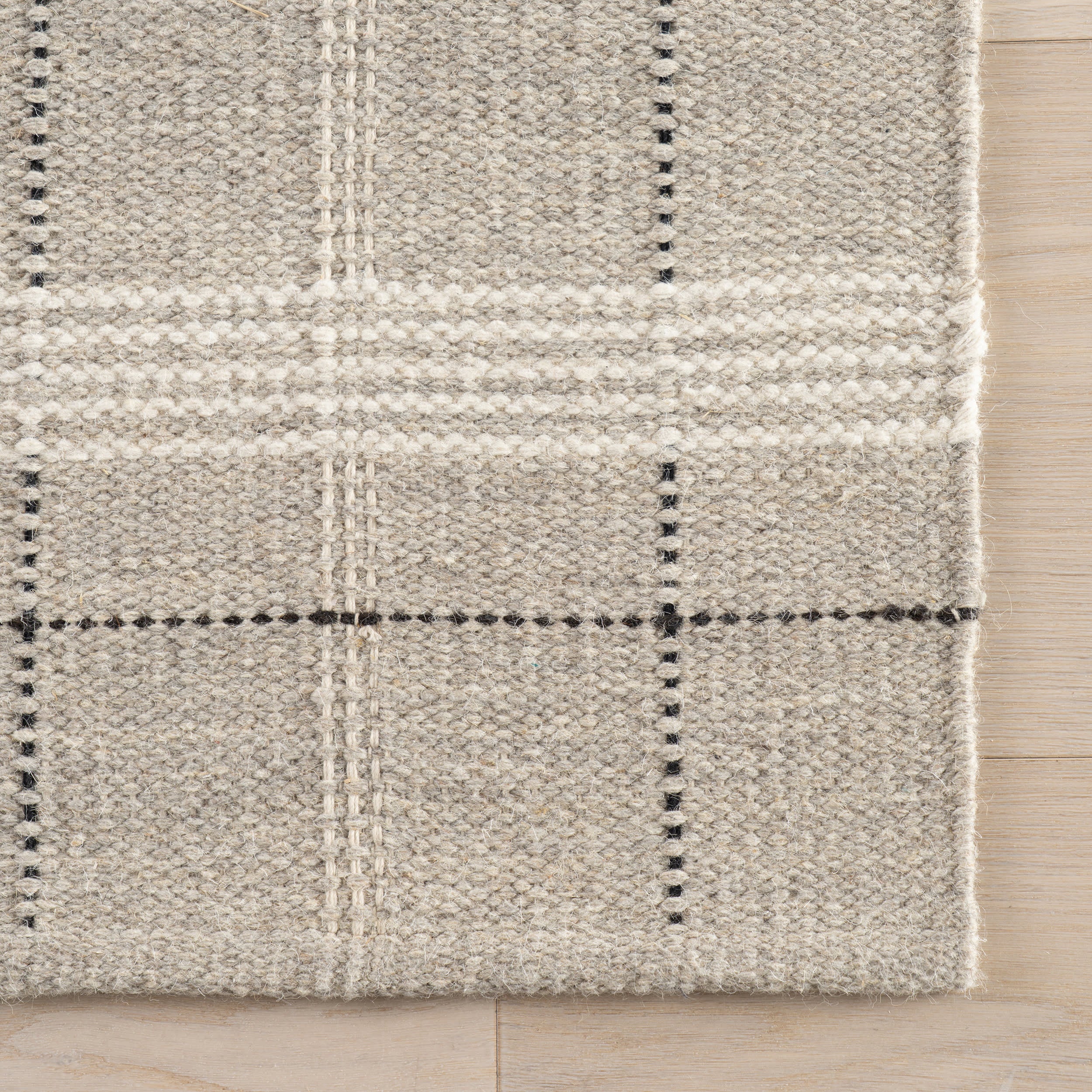 Downing Plaid Wool Rug by Nate Berkus | Grey - Image 4